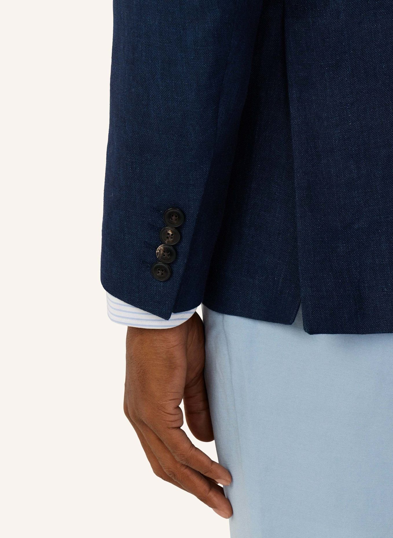 HACKETT LONDON Sakko LINEN DELAVE HOPSACK: DUNKELBLAU