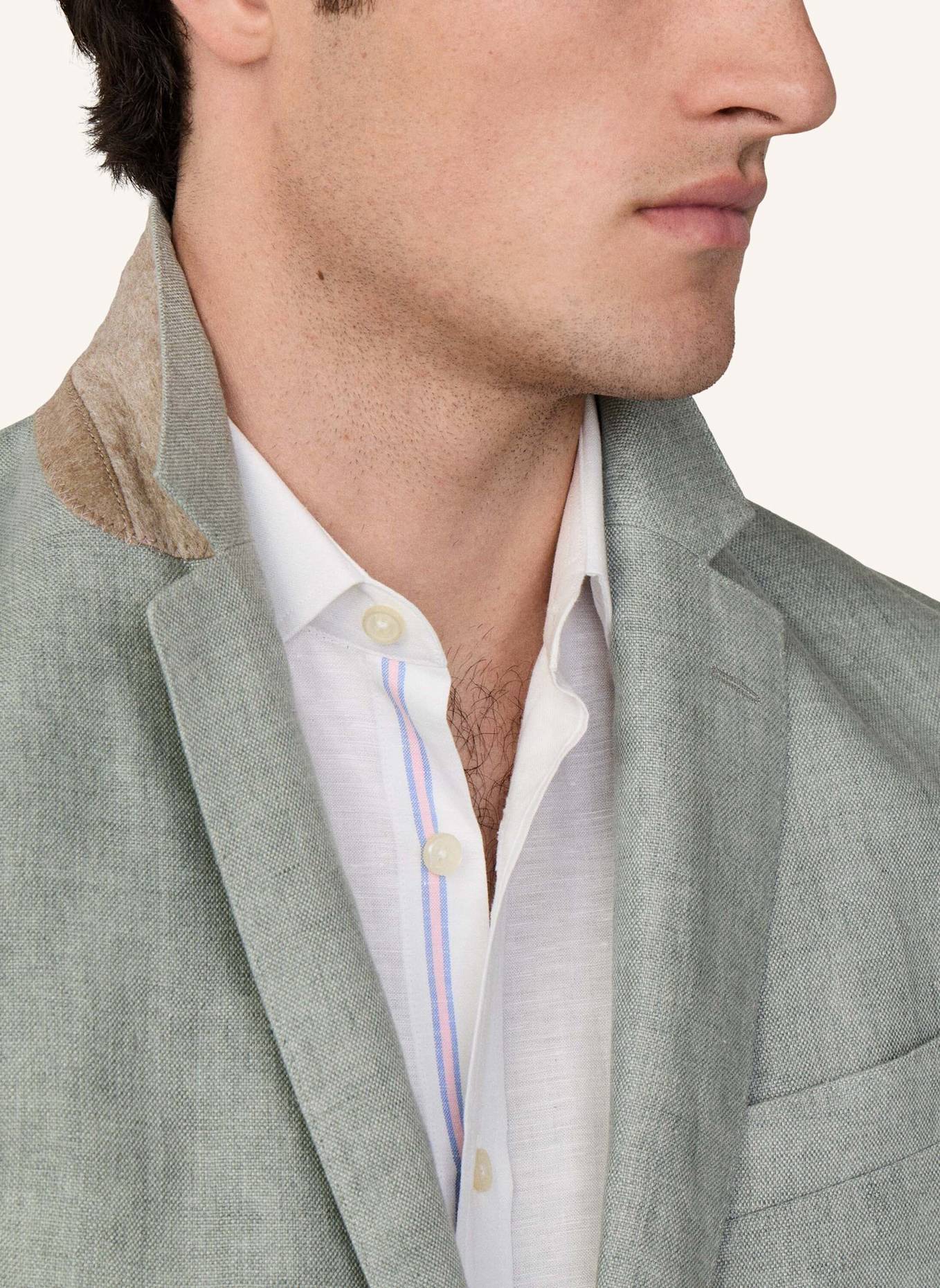 HACKETT LONDON Sakko LINEN DELAVE HOPSACK: HELLGRÜN