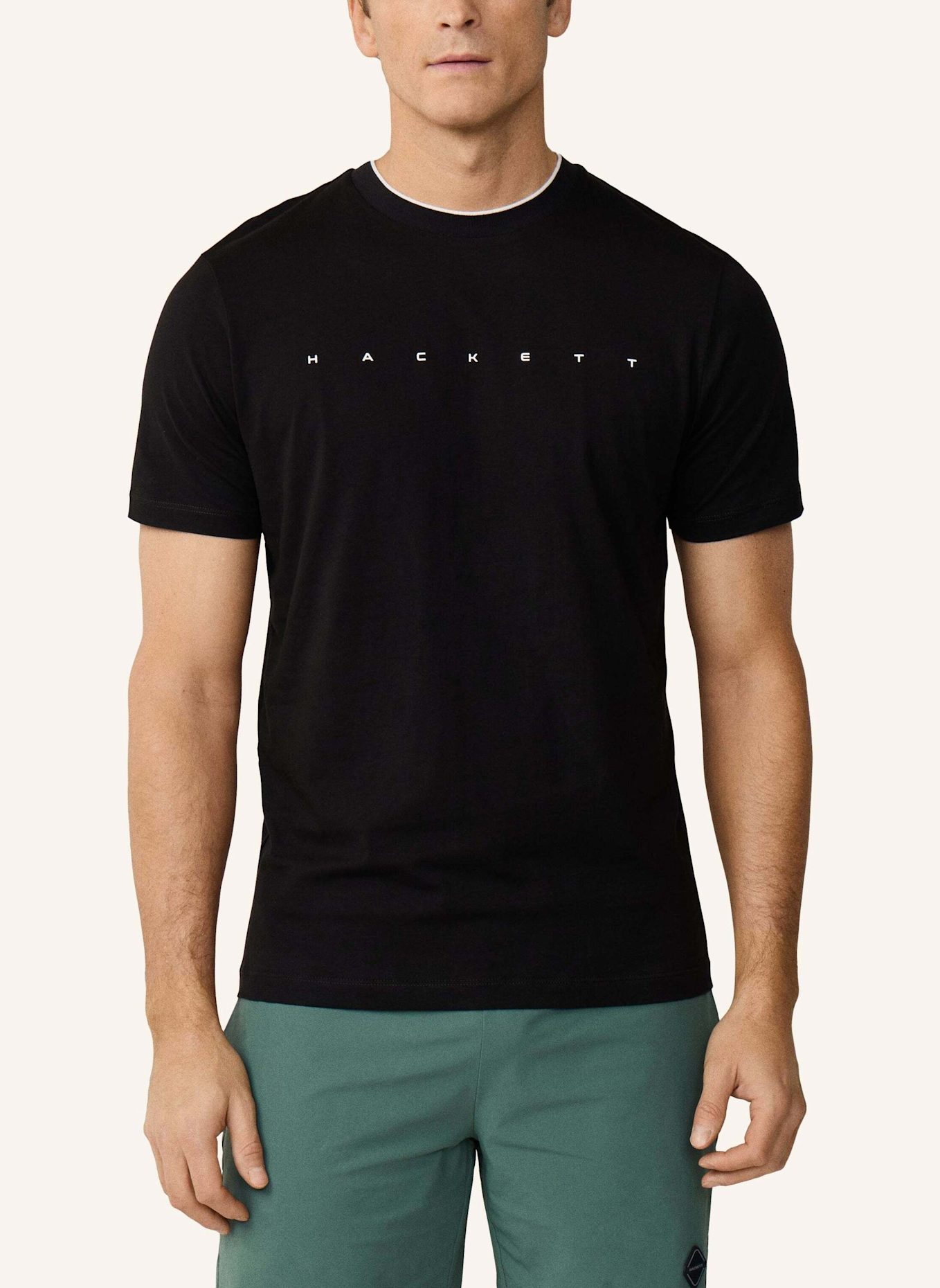 HACKETT LONDON T-Shirt HS ESSENTIAL TEE: SCHWARZ