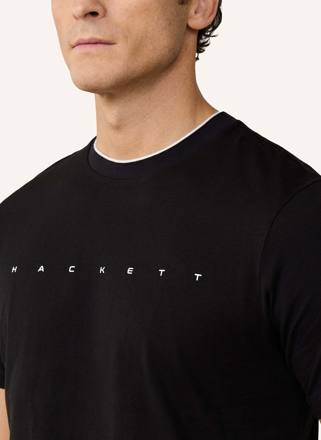 HACKETT LONDON T-Shirt HS ESSENTIAL TEE: SCHWARZ