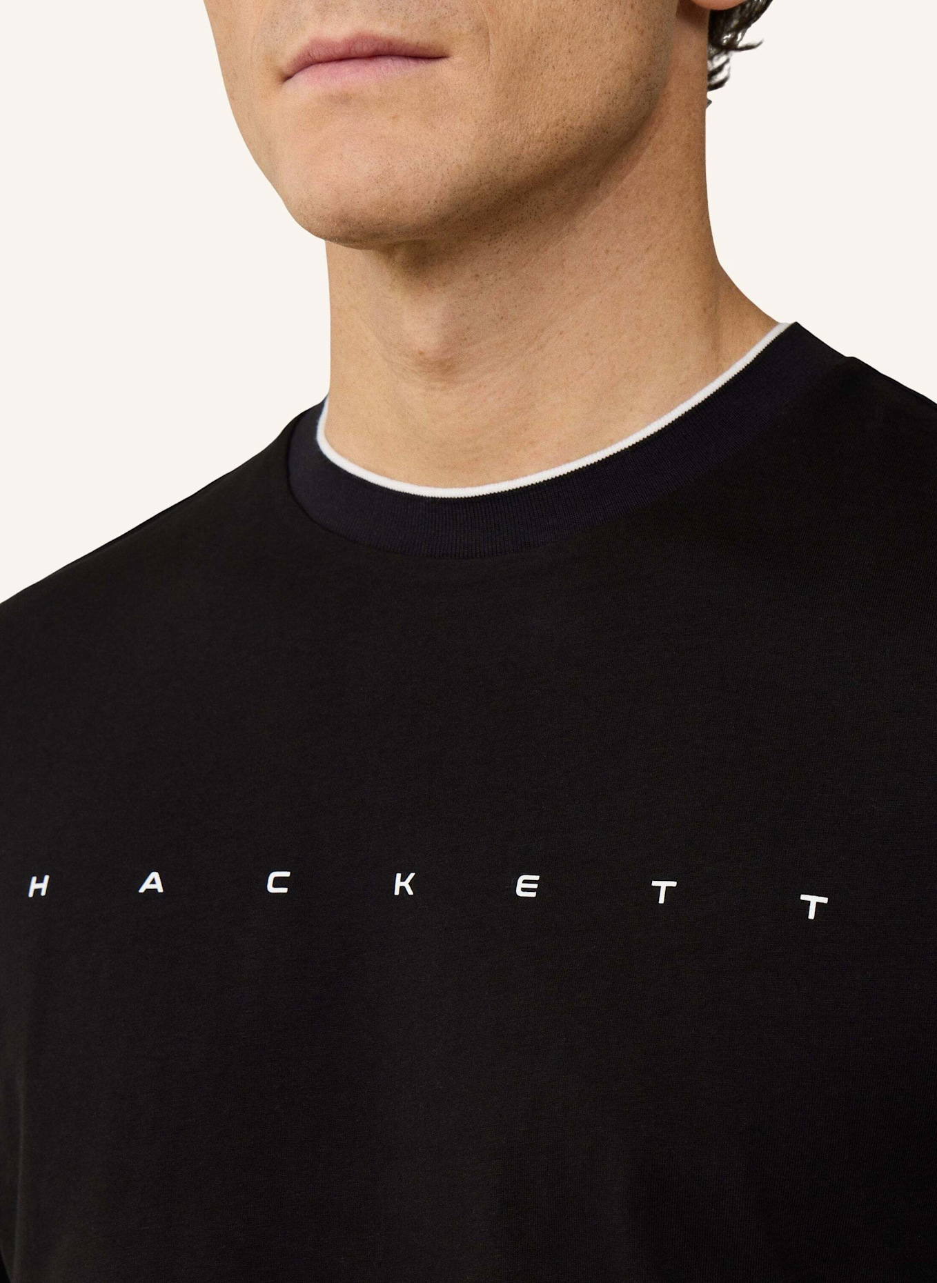 HACKETT LONDON T-Shirt HS ESSENTIAL TEE: SCHWARZ