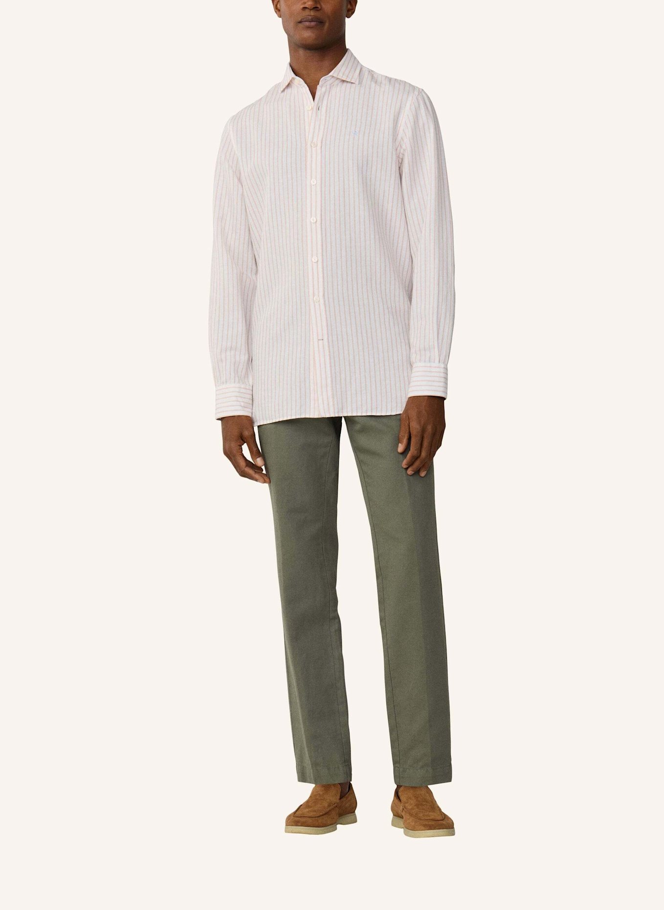 HACKETT LONDON Freizeithemd COT LIN SUMMER STRIPE: ORANGE