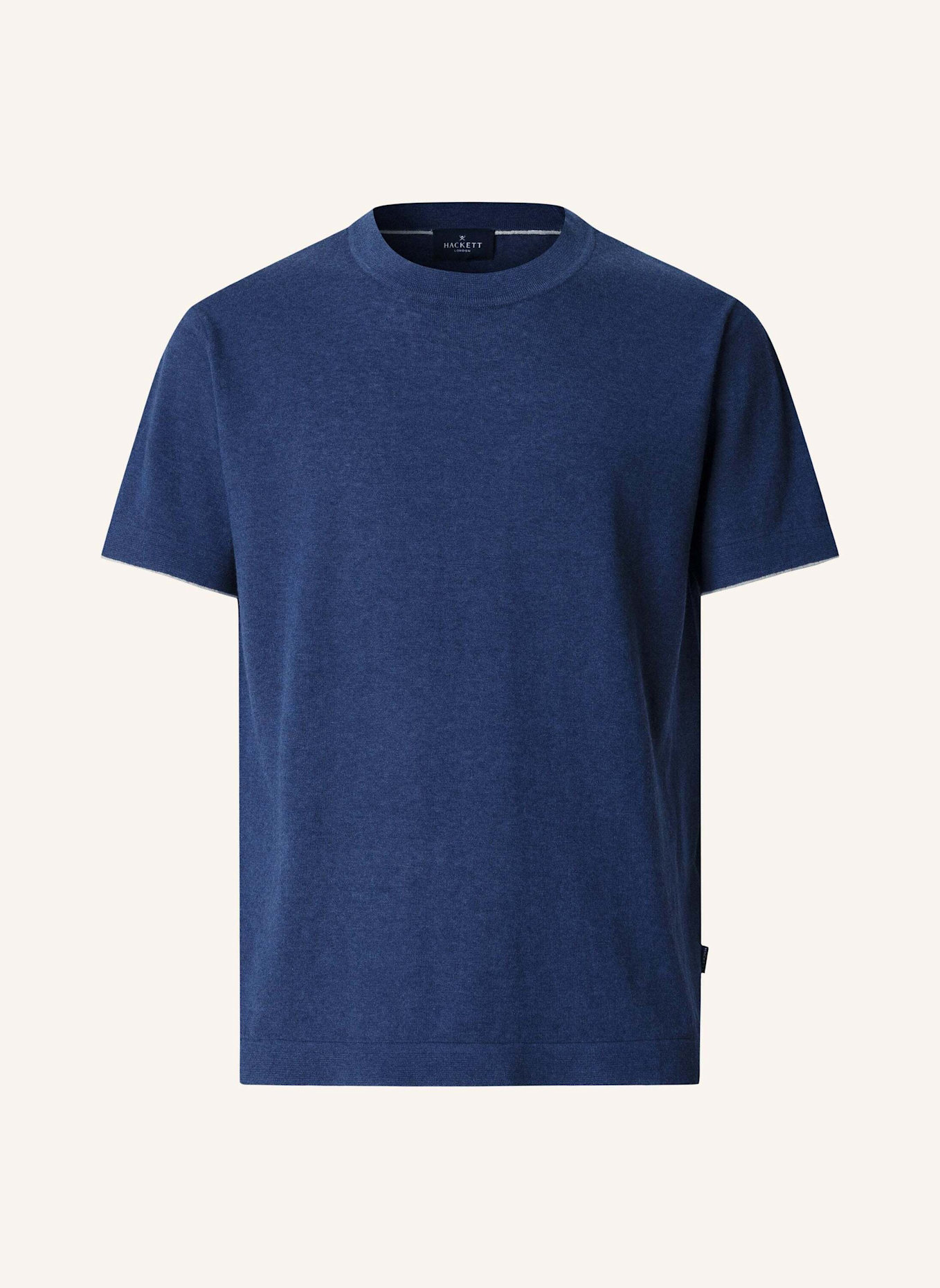 HACKETT LONDON T-Shirt COTTON LINEN KNIT TEE: BLAU