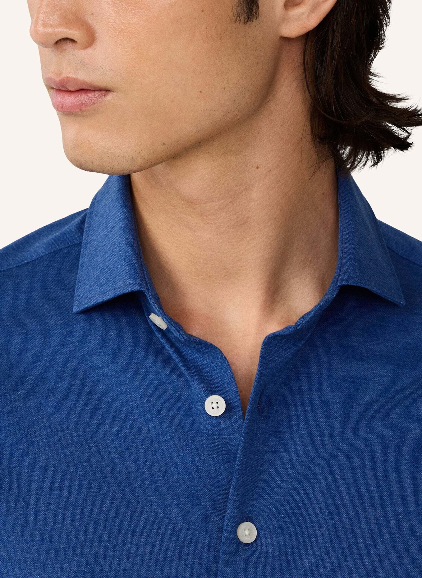 HACKETT LONDON Freizeithemd PIQUE JERSEY SHIRT: BLAU