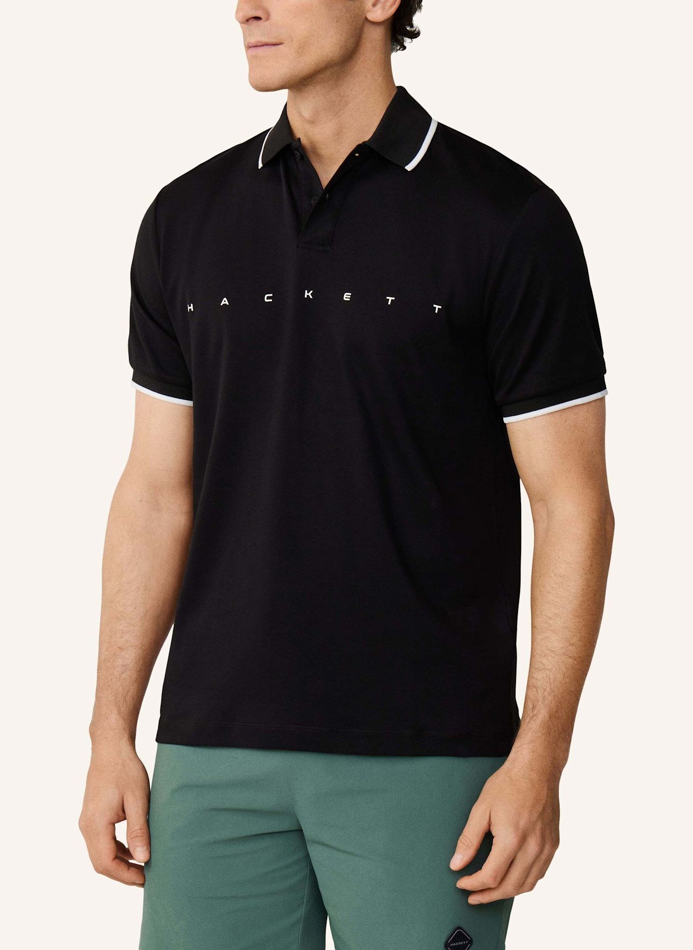 HACKETT LONDON Poloshirt HS ESSENTIAL POLO: SCHWARZ