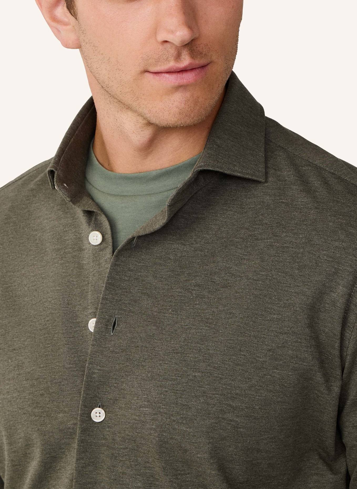 HACKETT LONDON Freizeithemd PIQUE JERSEY SHIRT: GRÜN