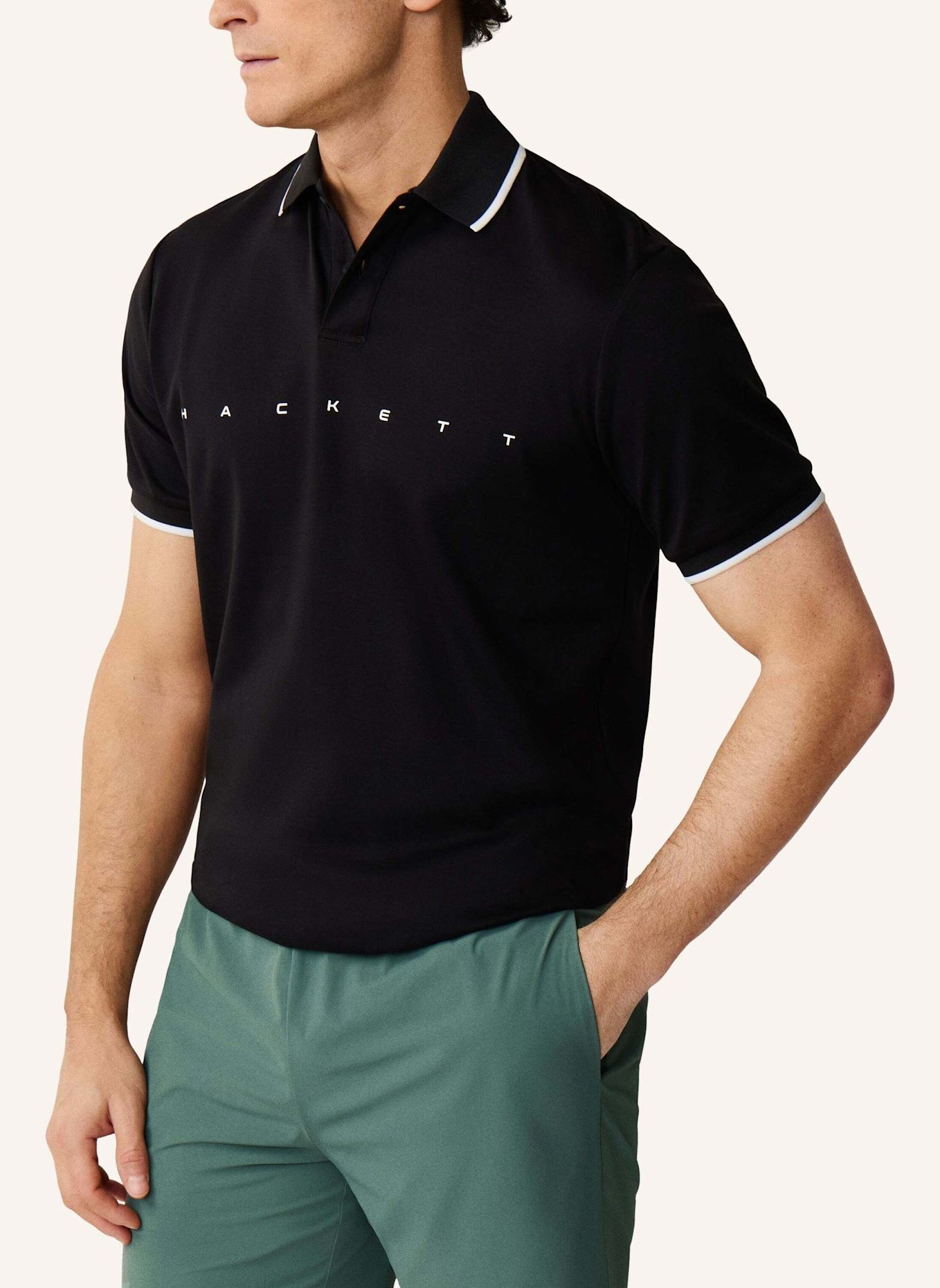 HACKETT LONDON Poloshirt HS ESSENTIAL POLO: SCHWARZ