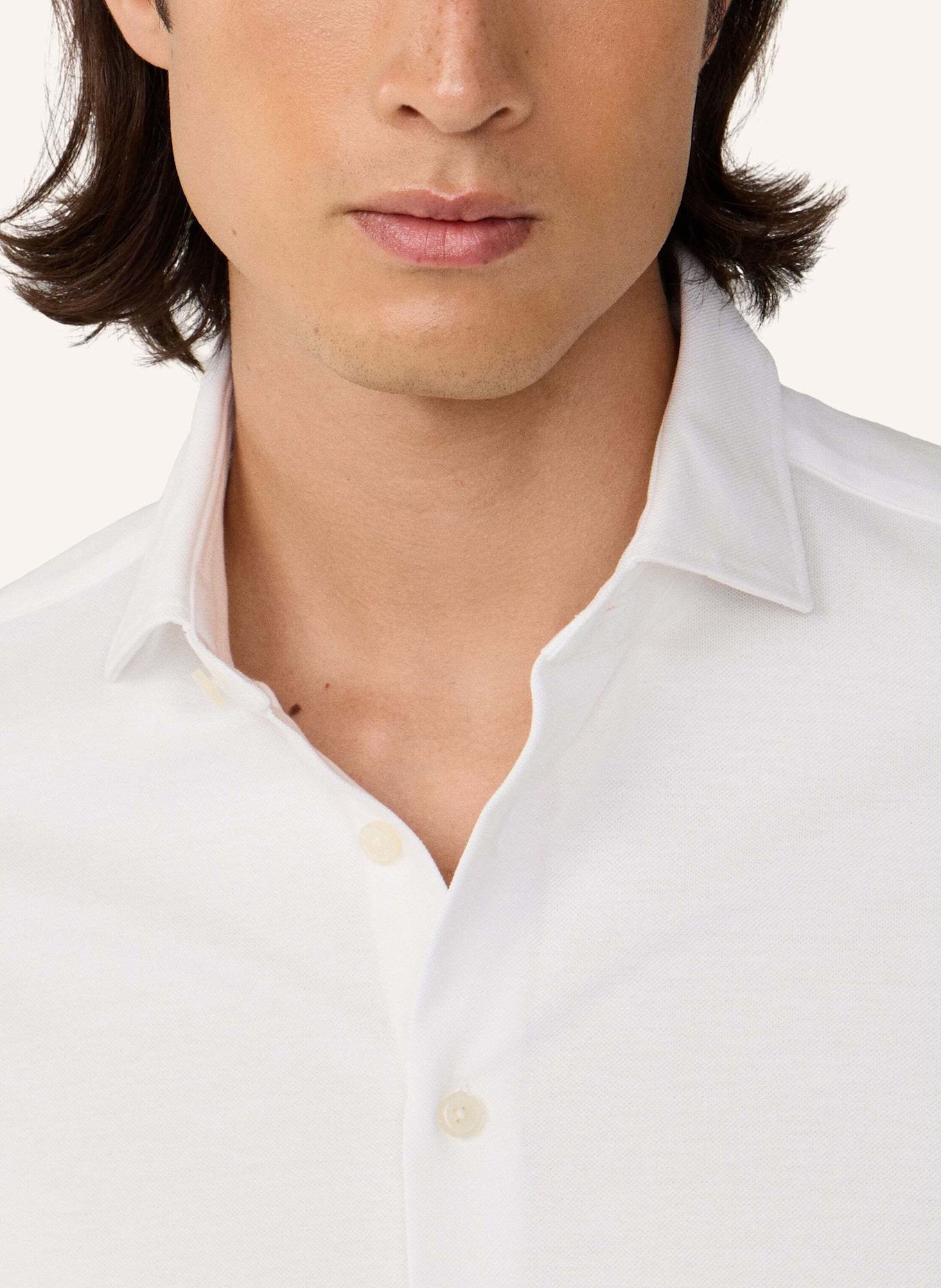 HACKETT LONDON Freizeithemd PIQUE JERSEY SHIRT: WEISS
