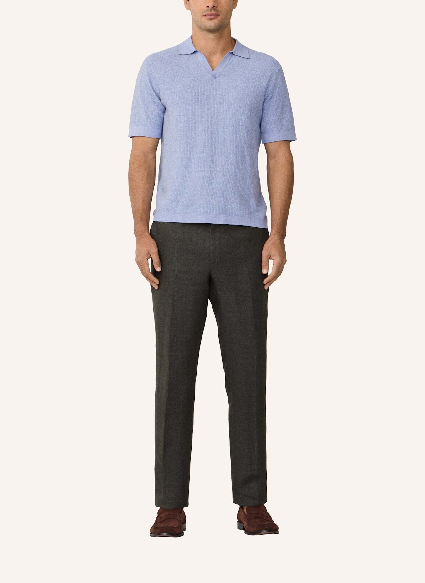 HACKETT LONDON Poloshirt RIVIERA KNIT SS POLO: HELLBLAU