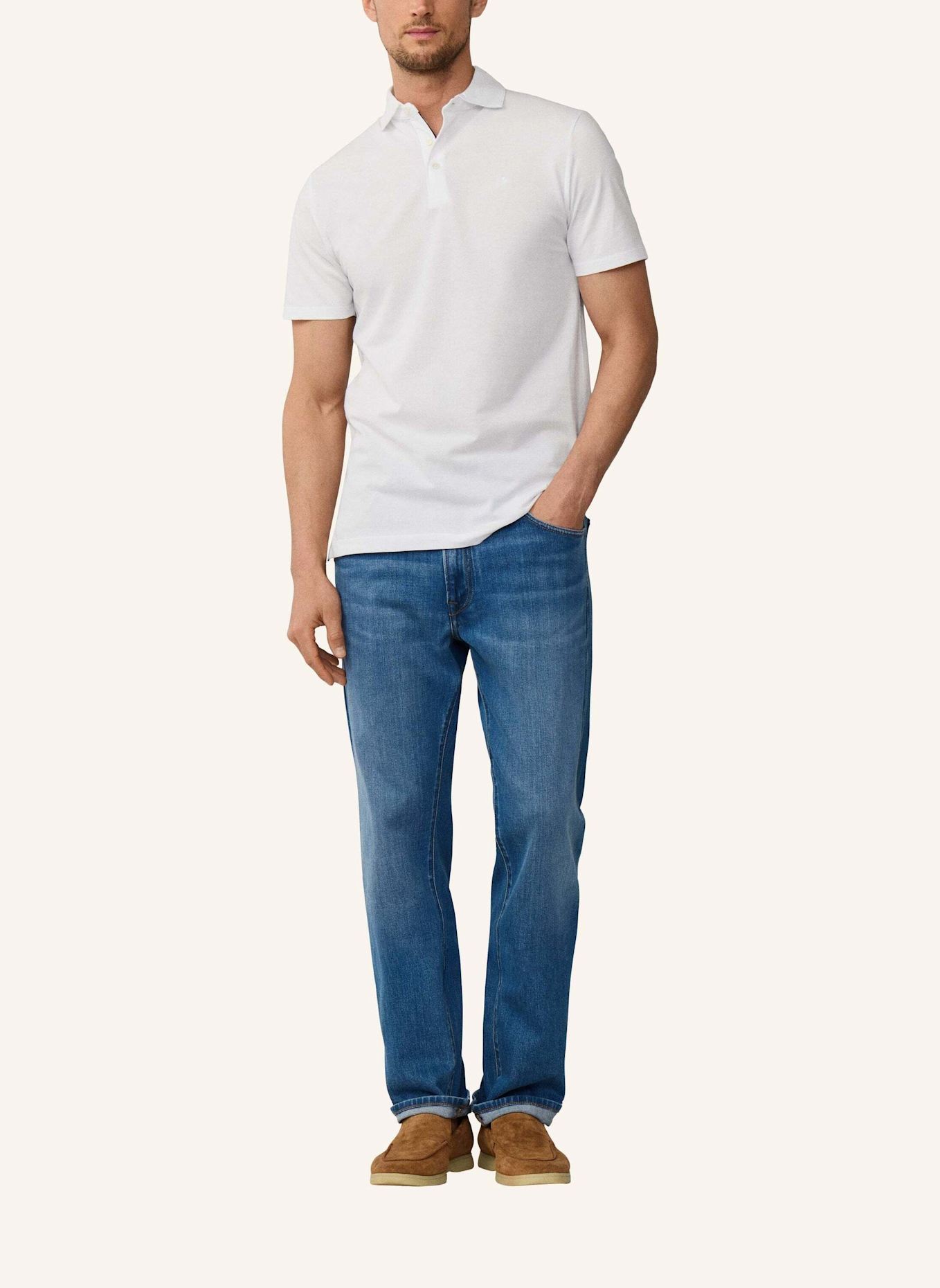 HACKETT LONDON Poloshirt OXFORD PIQUE POLO SS: WEISS