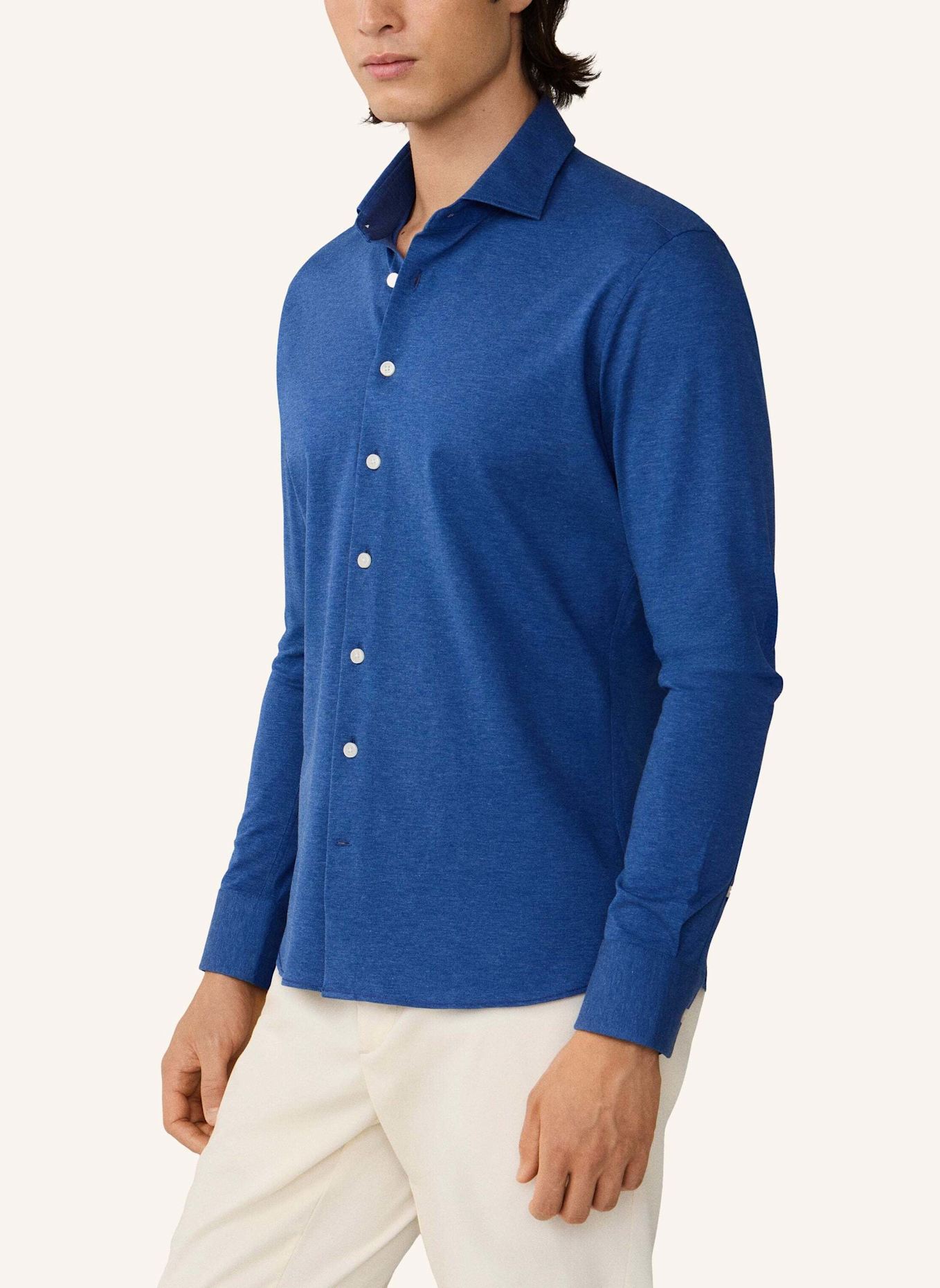 HACKETT LONDON Freizeithemd PIQUE JERSEY SHIRT: BLAU