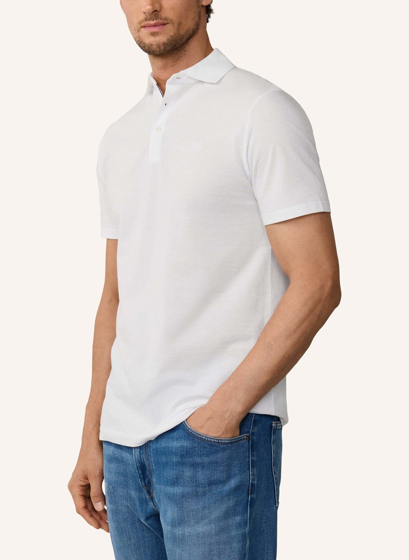 HACKETT LONDON Poloshirt OXFORD PIQUE POLO SS: WEISS