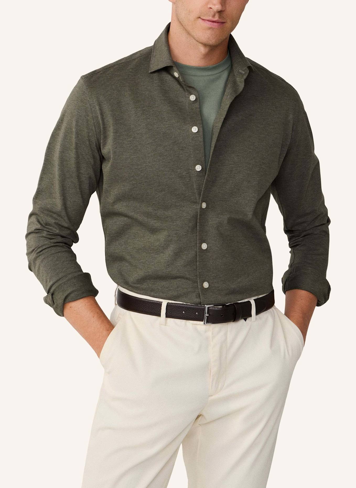 HACKETT LONDON Freizeithemd PIQUE JERSEY SHIRT: GRÜN