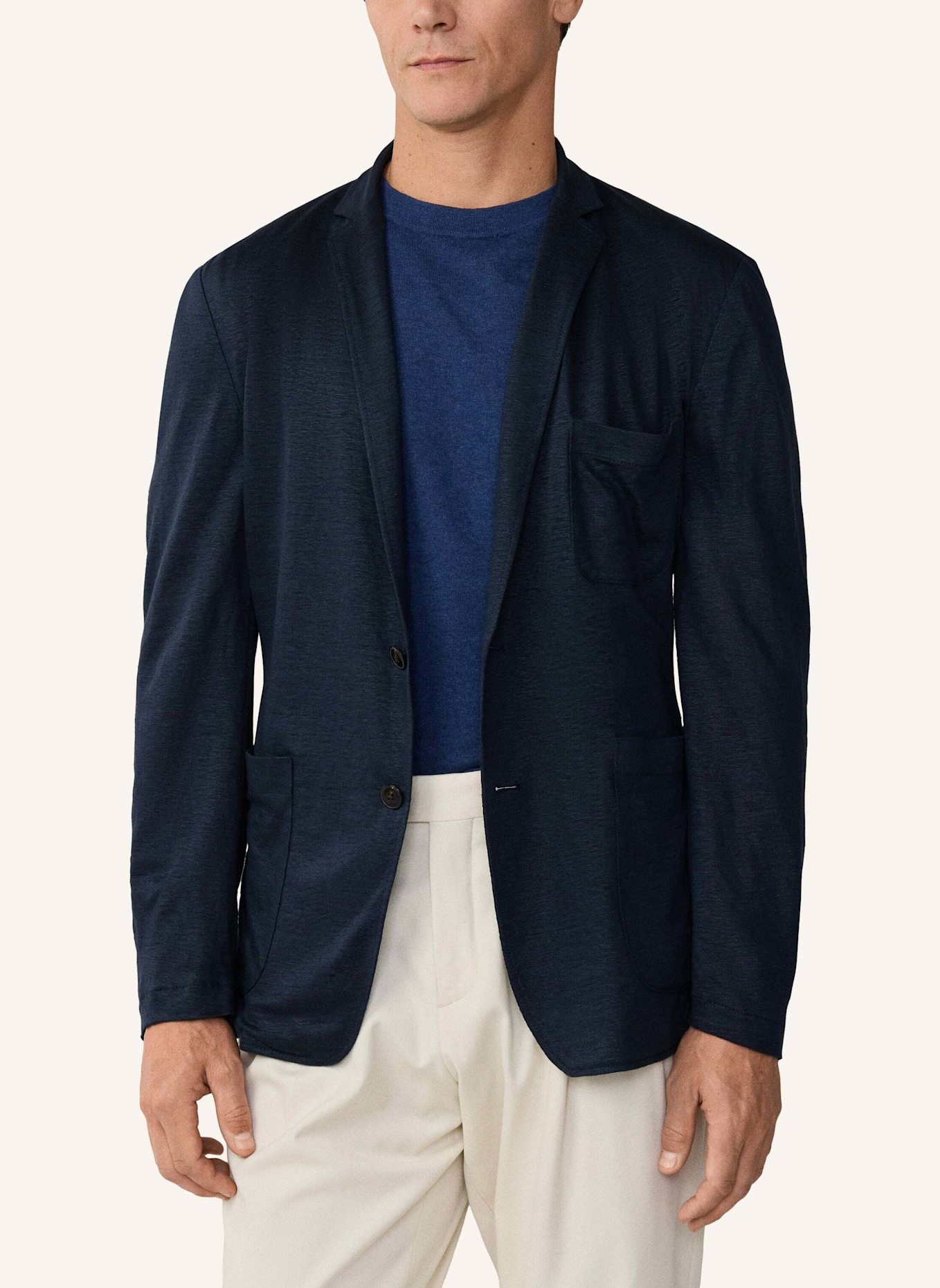 HACKETT LONDON Blazer ULTRA LW LINEN JERSEY: DUNKELBLAU