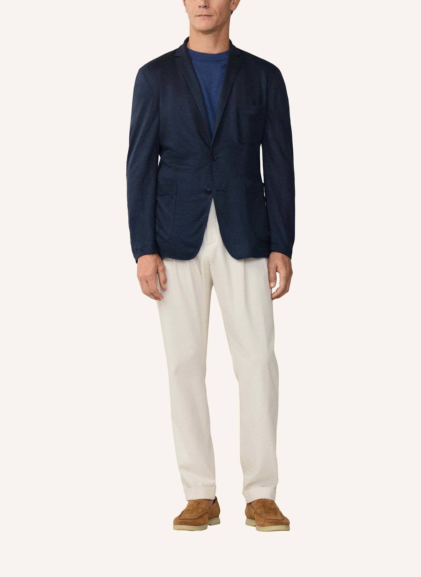 HACKETT LONDON Blazer ULTRA LW LINEN JERSEY: DUNKELBLAU