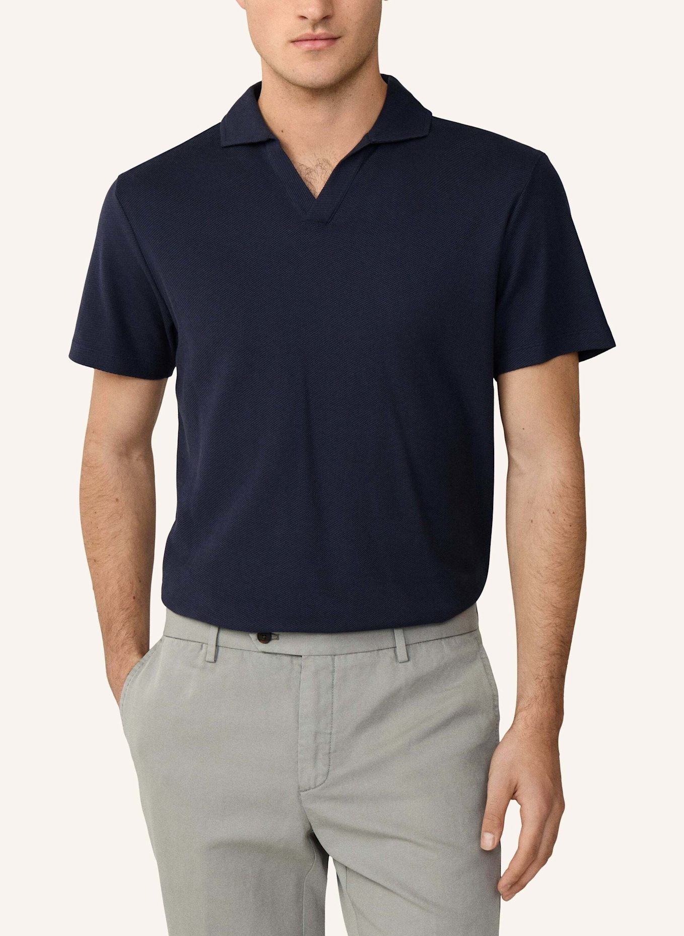 HACKETT LONDON Poloshirt TEXTURE HONEYCOMB JCLR: BLAU