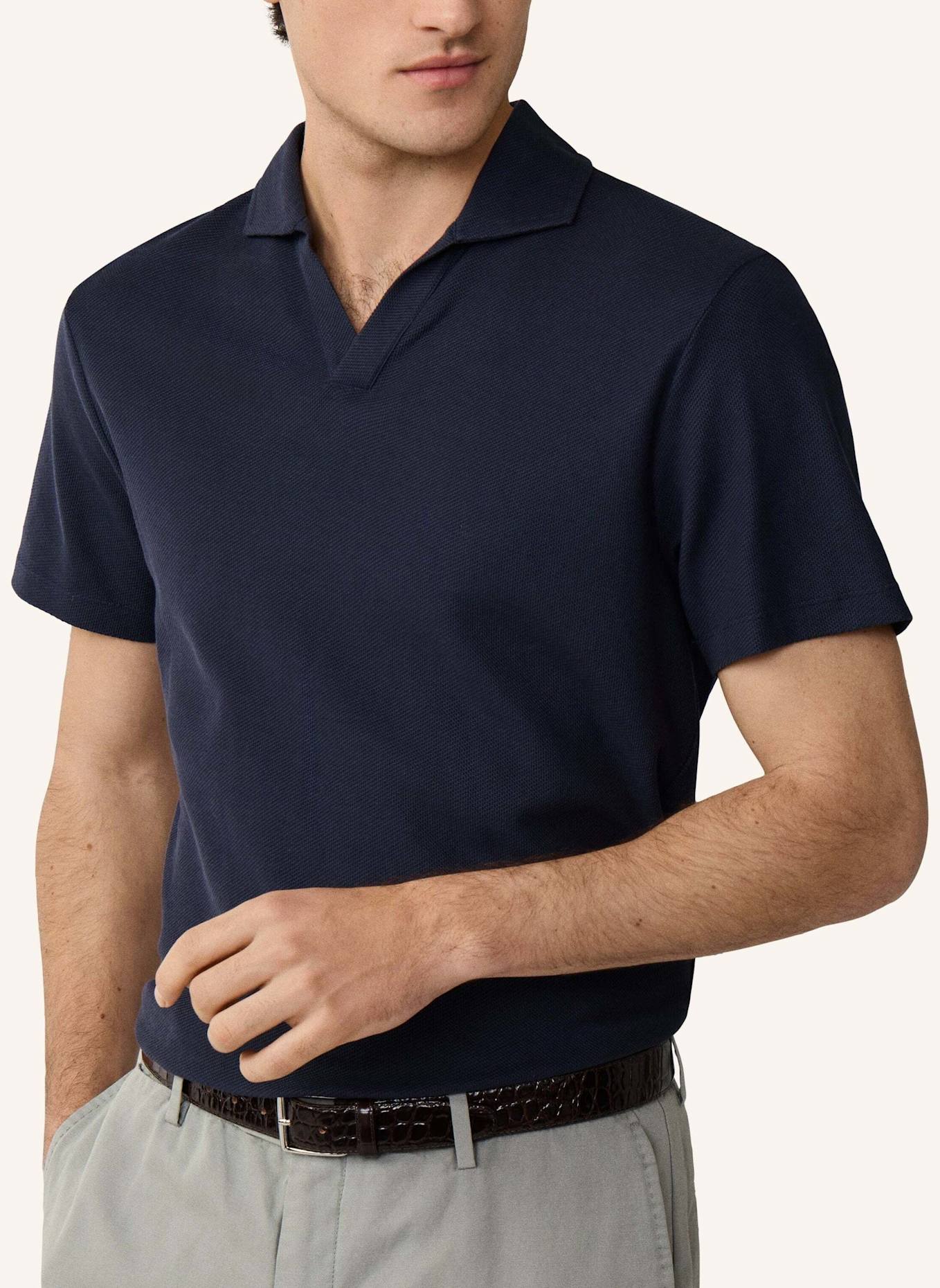 HACKETT LONDON Poloshirt TEXTURE HONEYCOMB JCLR: BLAU