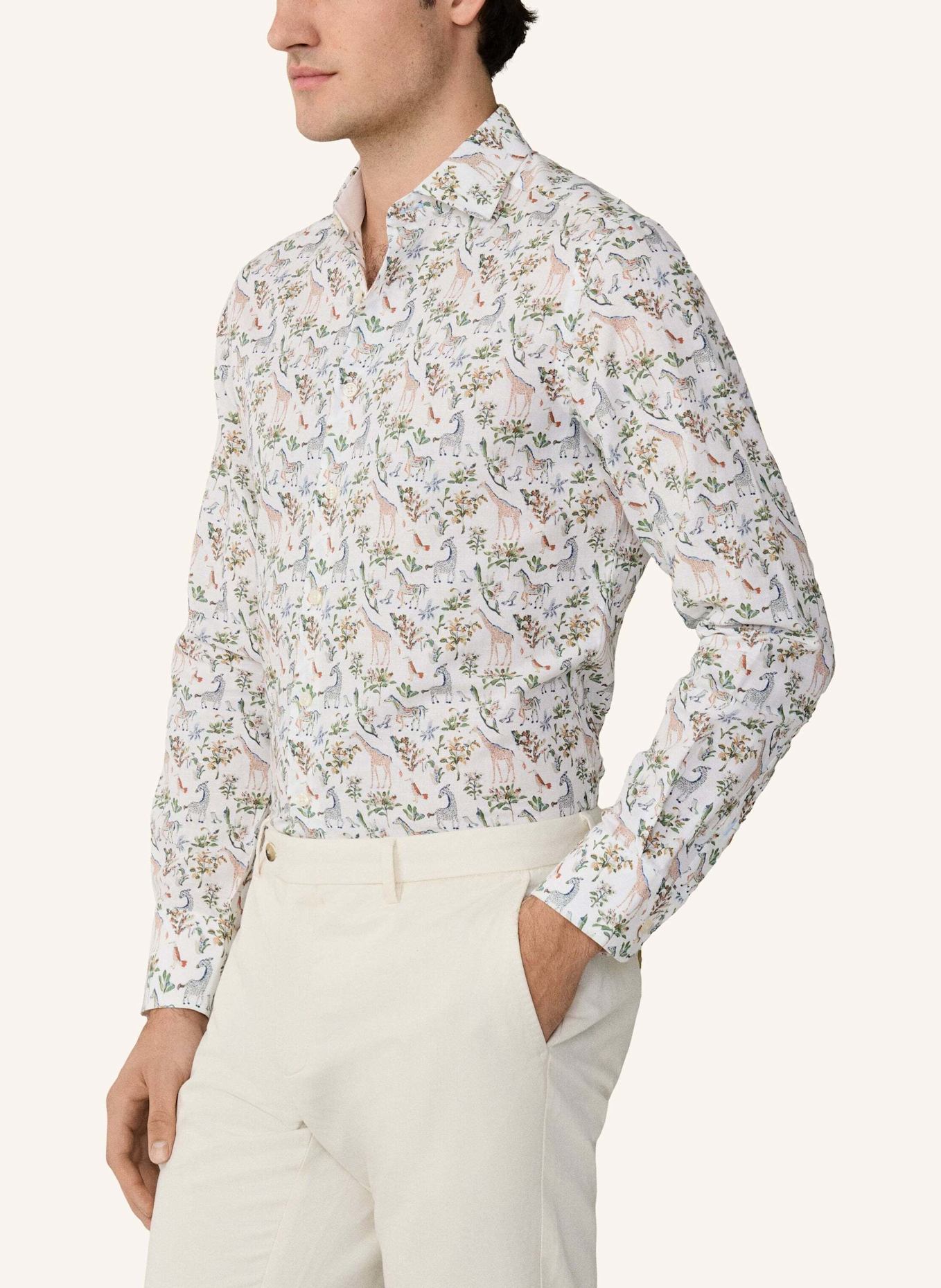 HACKETT LONDON Freizeithemd FAUNA PRINT: GRÜN