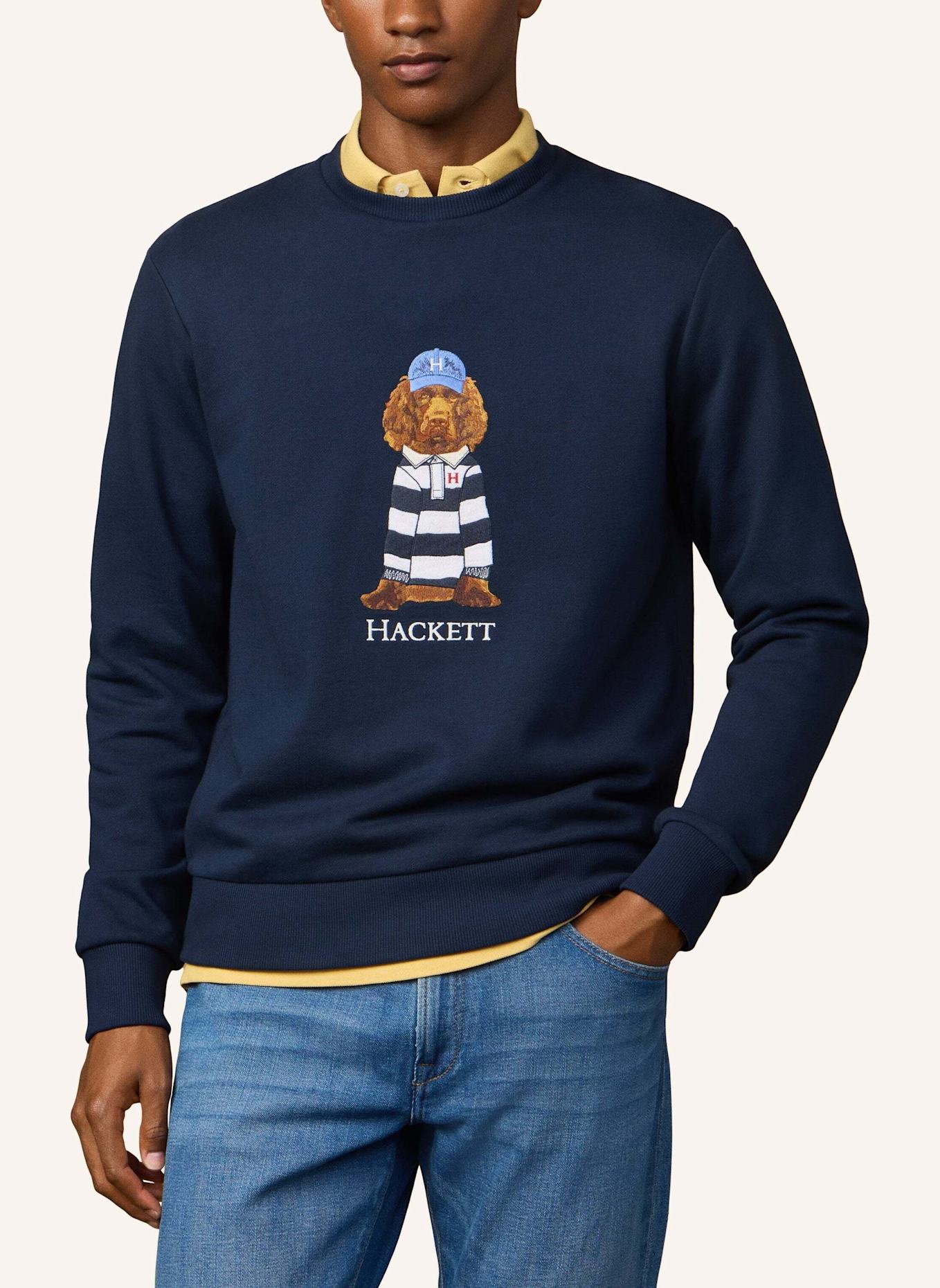 HACKETT LONDON Sweatshirt HERITAGE HARRY CREW: BLAU
