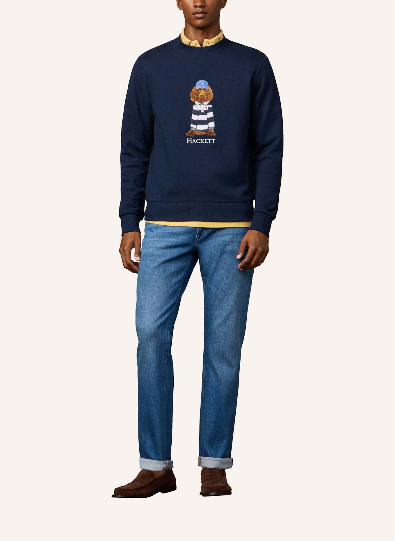 HACKETT LONDON Sweatshirt HERITAGE HARRY CREW: BLAU
