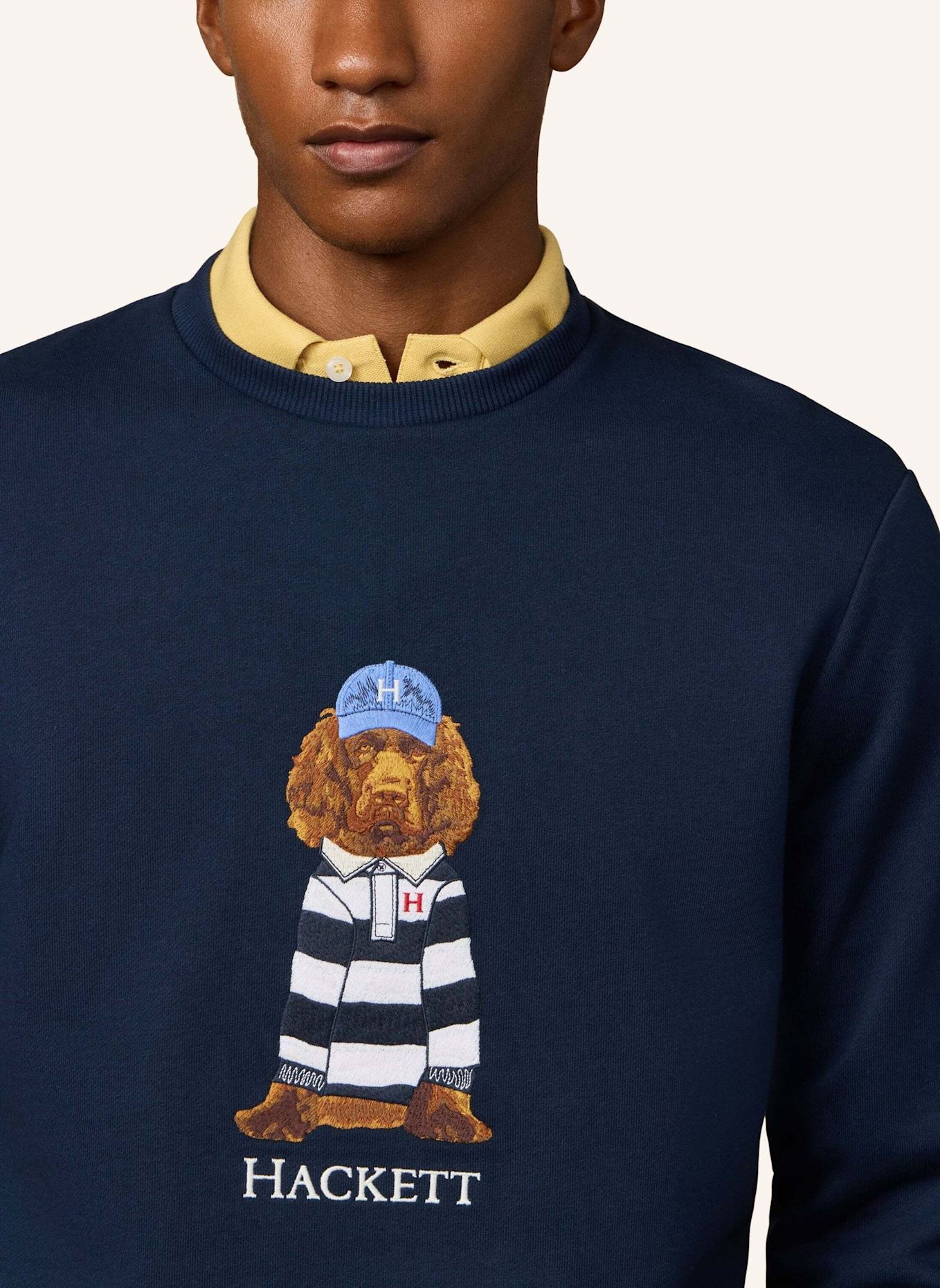 HACKETT LONDON Sweatshirt HERITAGE HARRY CREW: BLAU