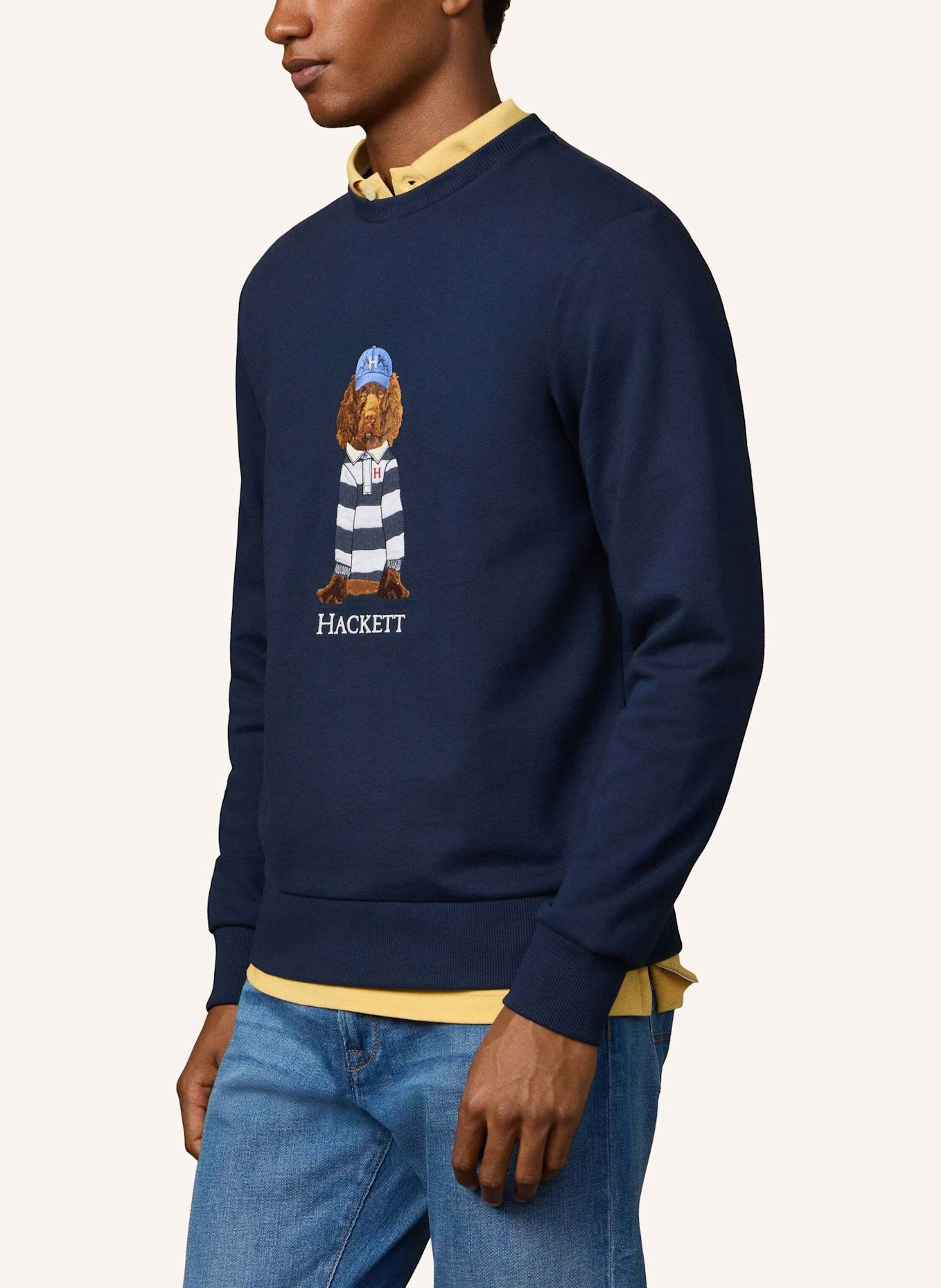 HACKETT LONDON Sweatshirt HERITAGE HARRY CREW: BLAU