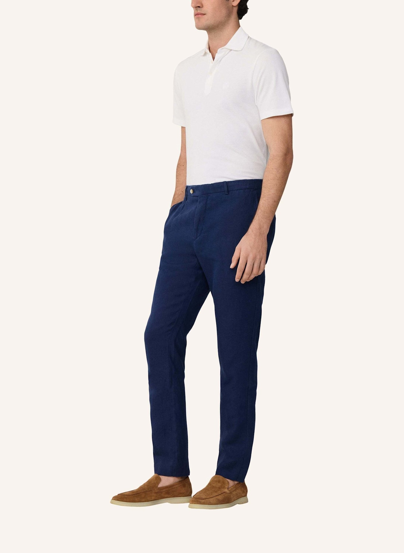 HACKETT LONDON Chino PD LINEN CHINO: DUNKELBLAU
