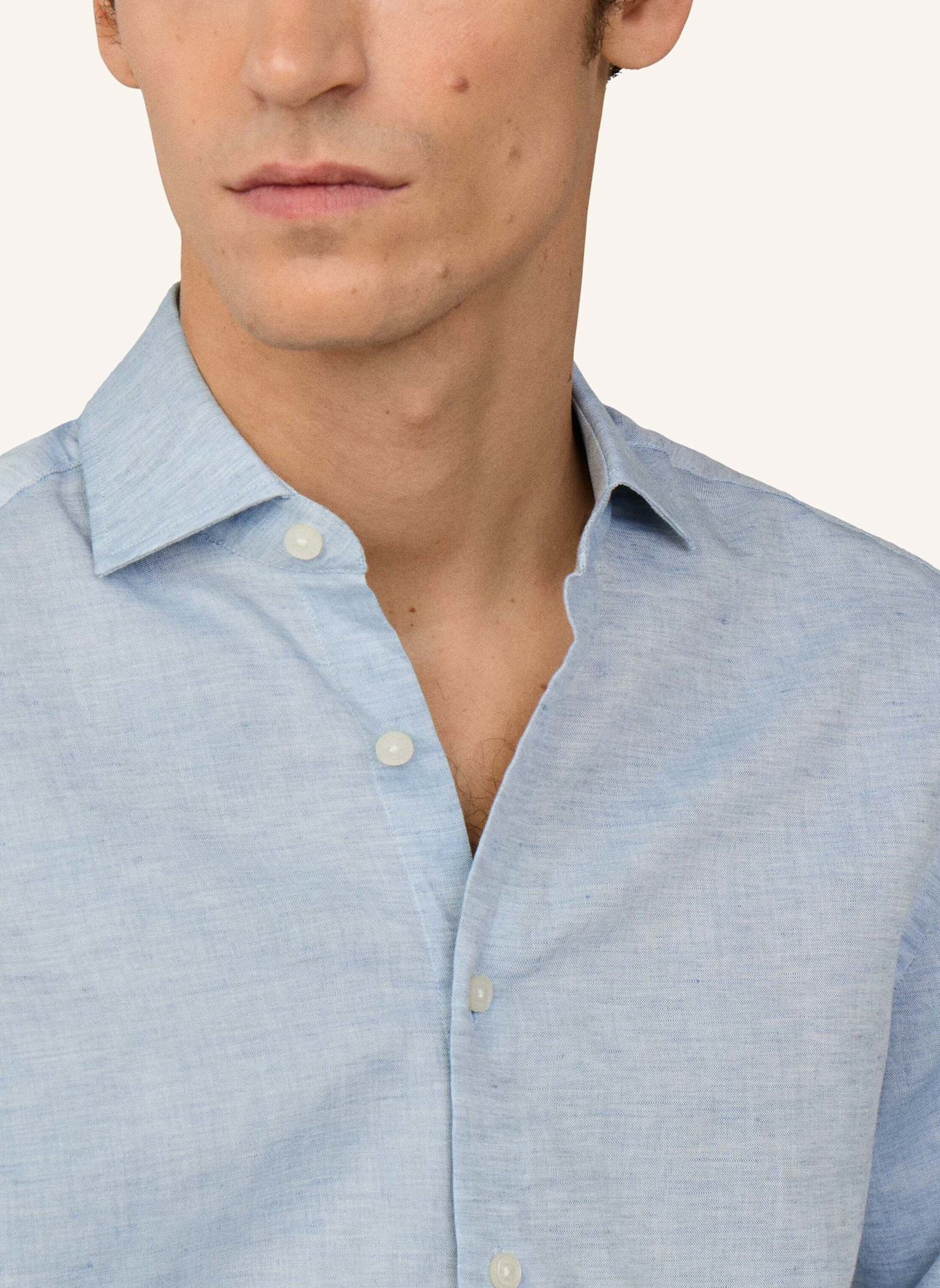 HACKETT LONDON Freizeithemd COT LIN SOLID: BLAU