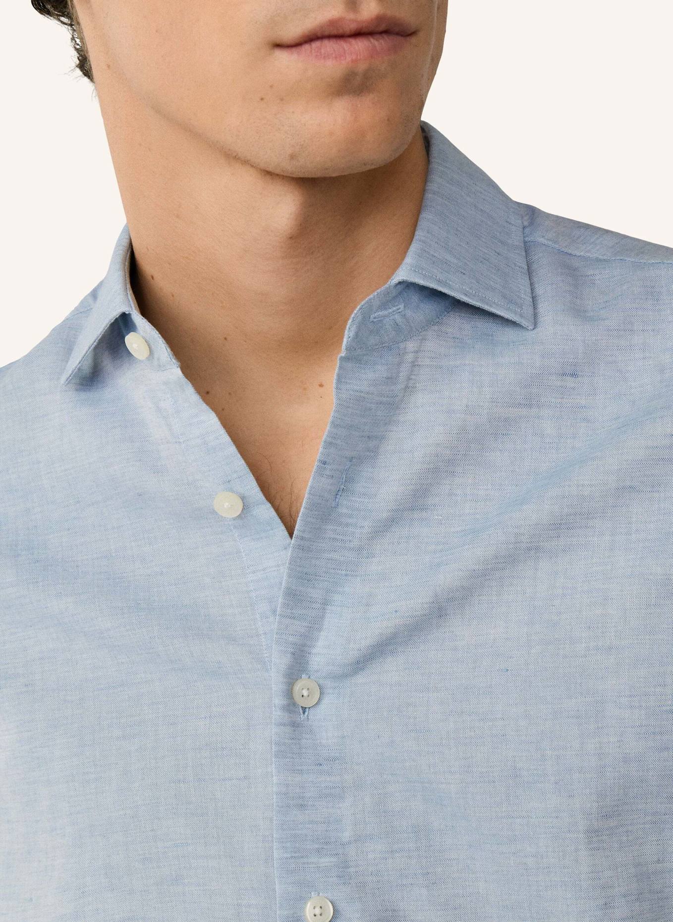 HACKETT LONDON Freizeithemd COT LIN SOLID: BLAU