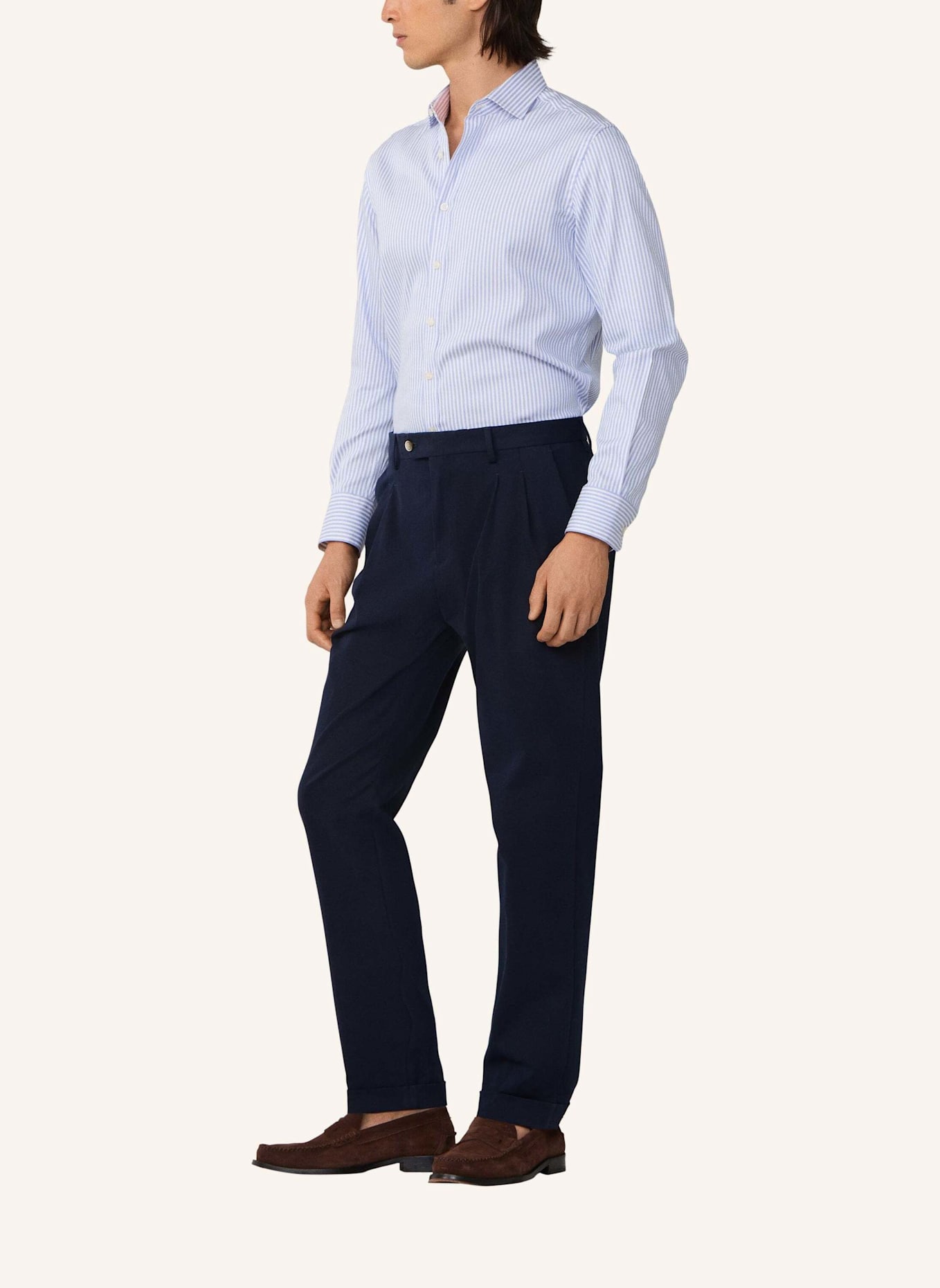 HACKETT LONDON Chino DOUBLE PLEAT CHINO: BLAU
