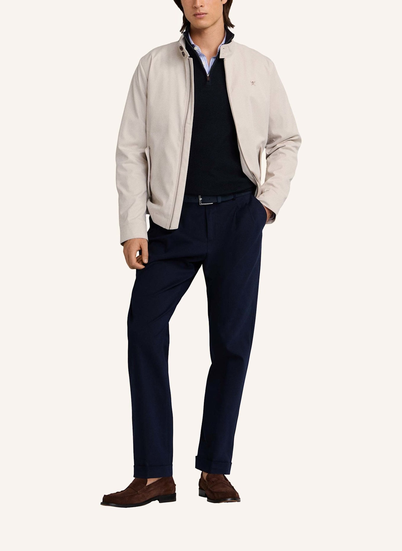 HACKETT LONDON Chino DOUBLE PLEAT CHINO: BLAU