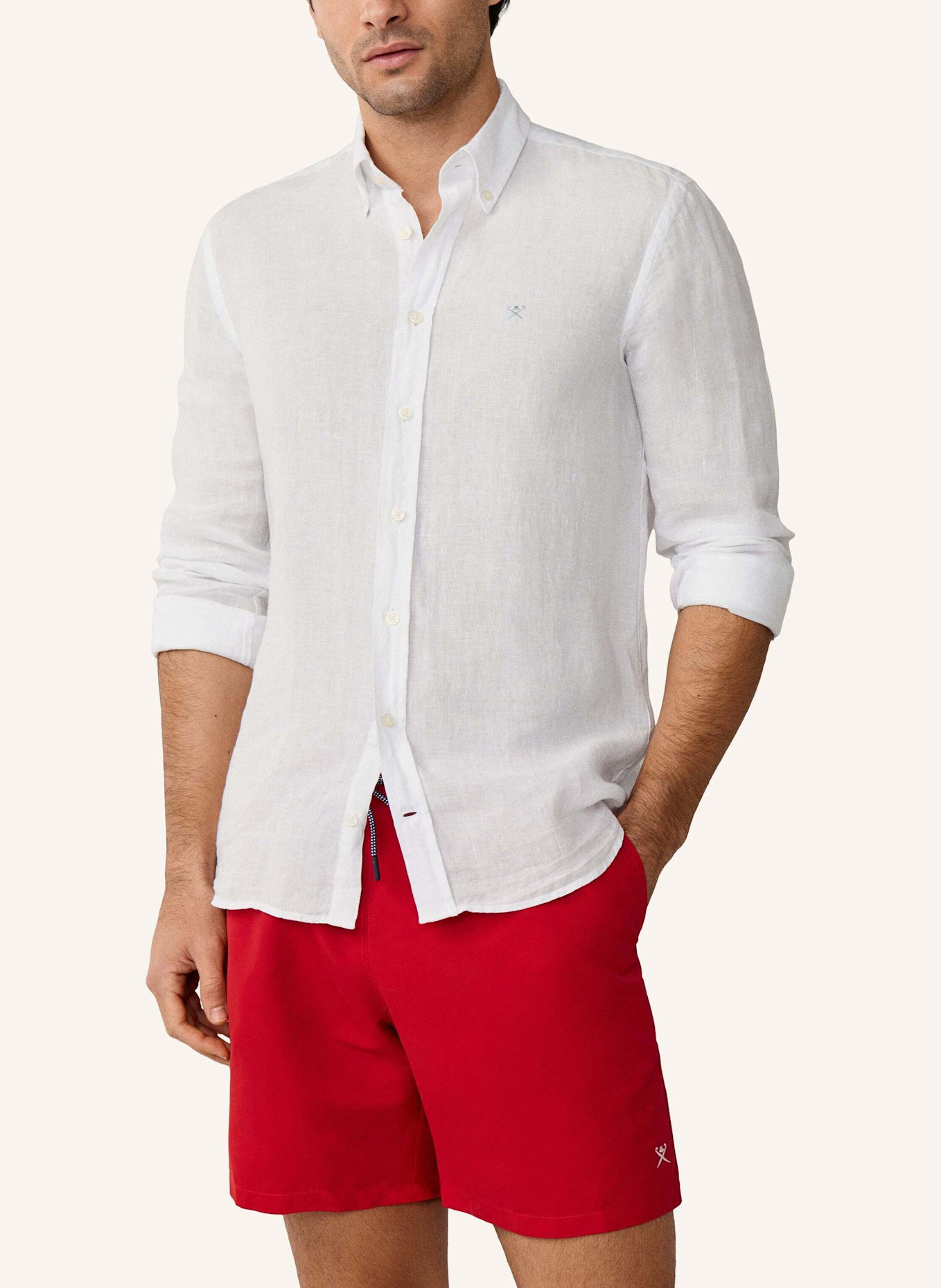 HACKETT LONDON Badeshorts ICON SOLID: ROT