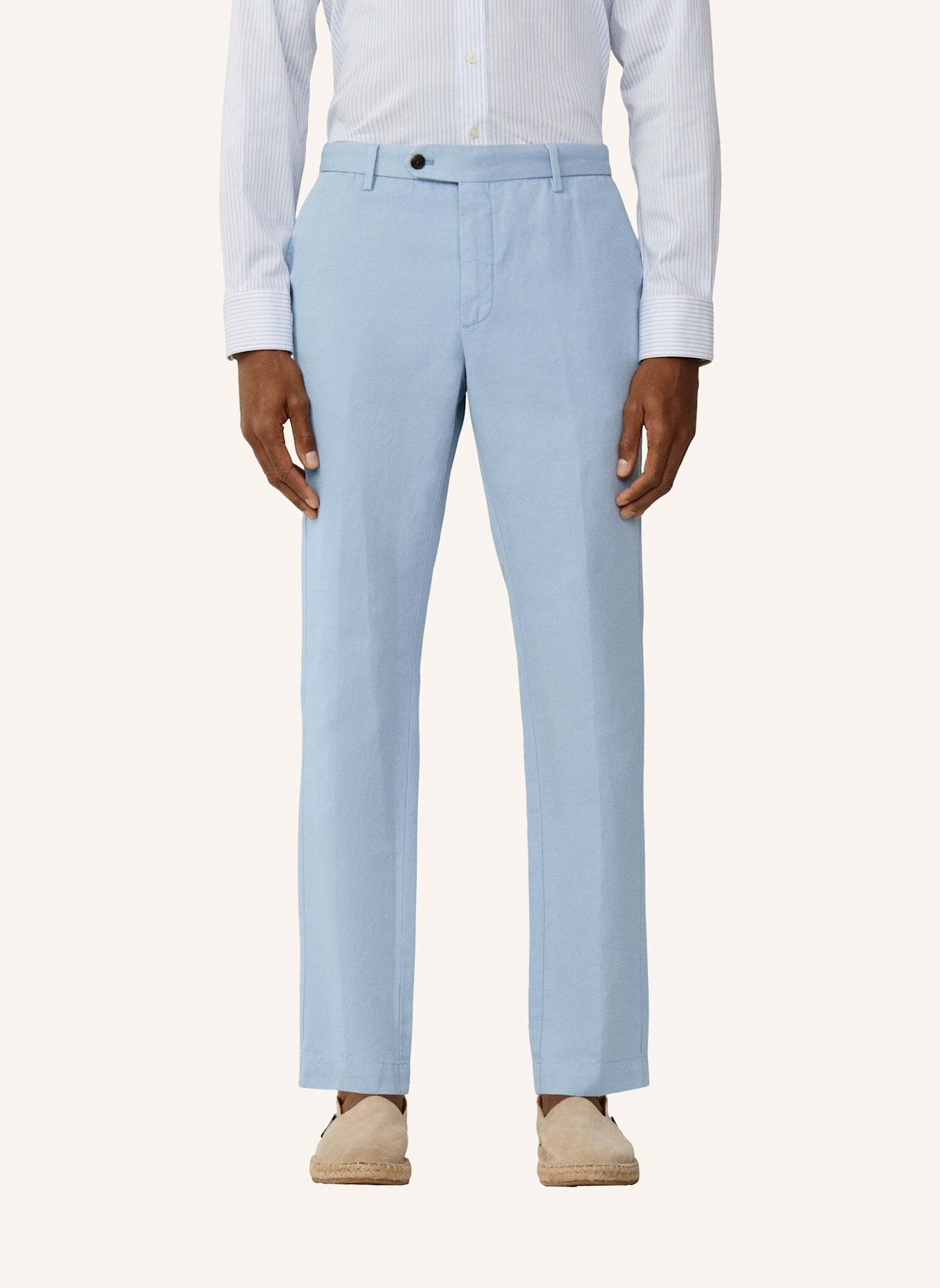 HACKETT LONDON Chino COTTON LINEN CHINO: BLAU
