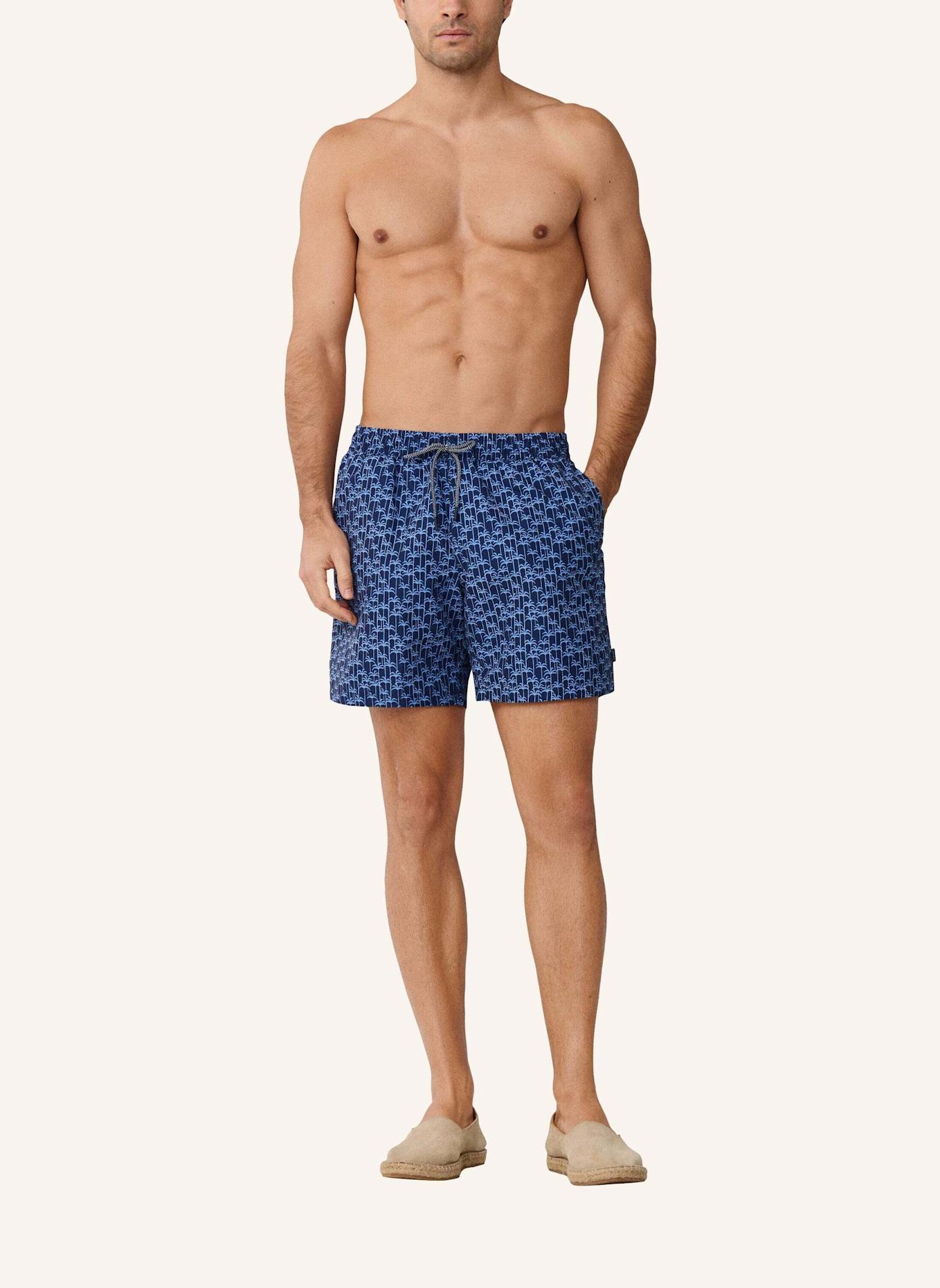 HACKETT LONDON Badeshorts PALMS: BLAU