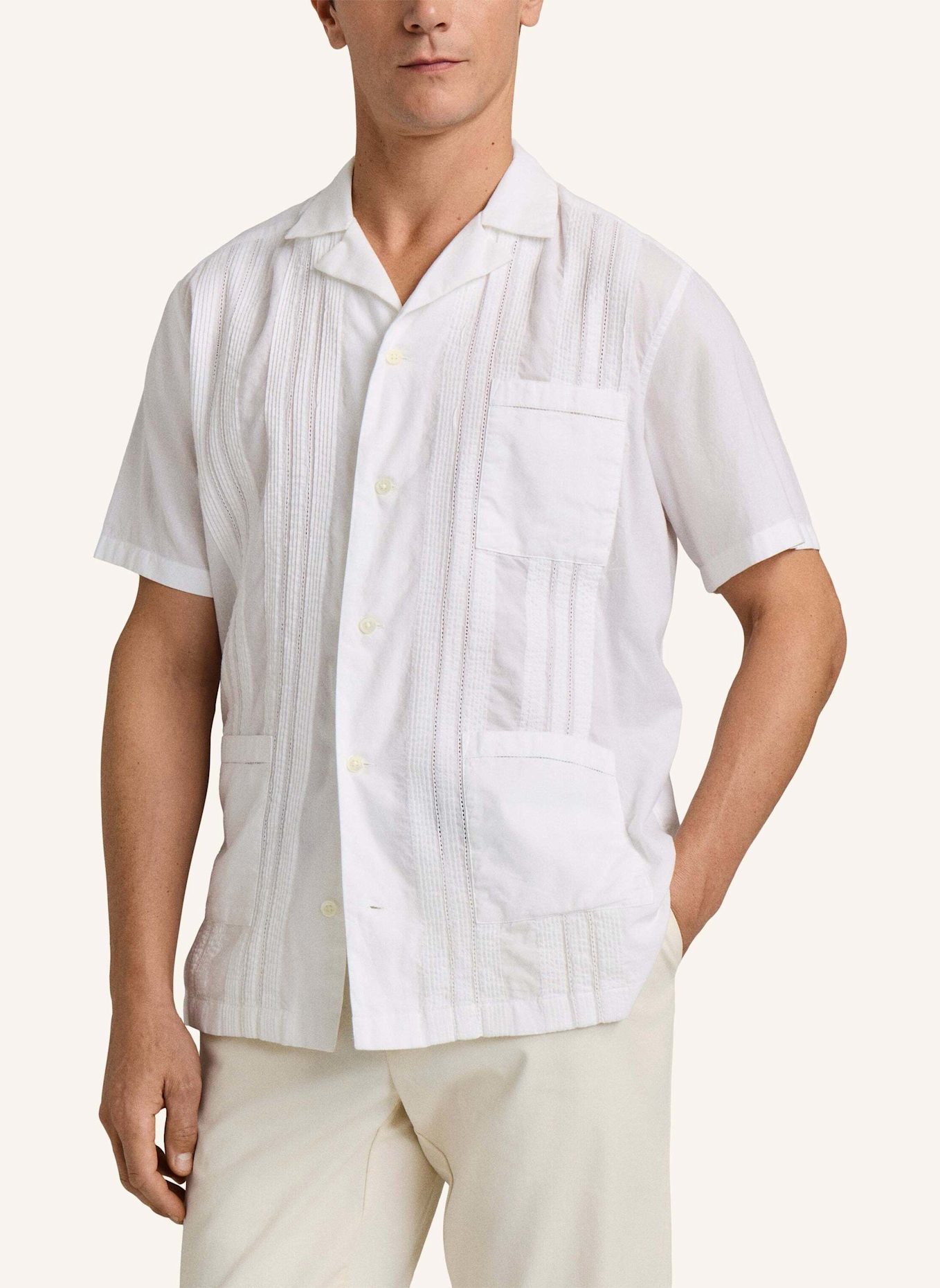 HACKETT LONDON Freizeithemd POPLIN CRUISE SS: WEISS