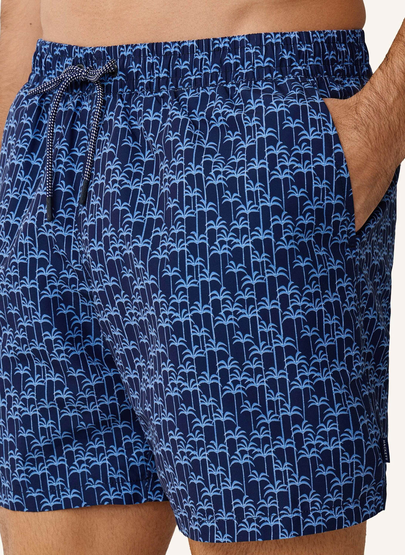 HACKETT LONDON Badeshorts PALMS: BLAU