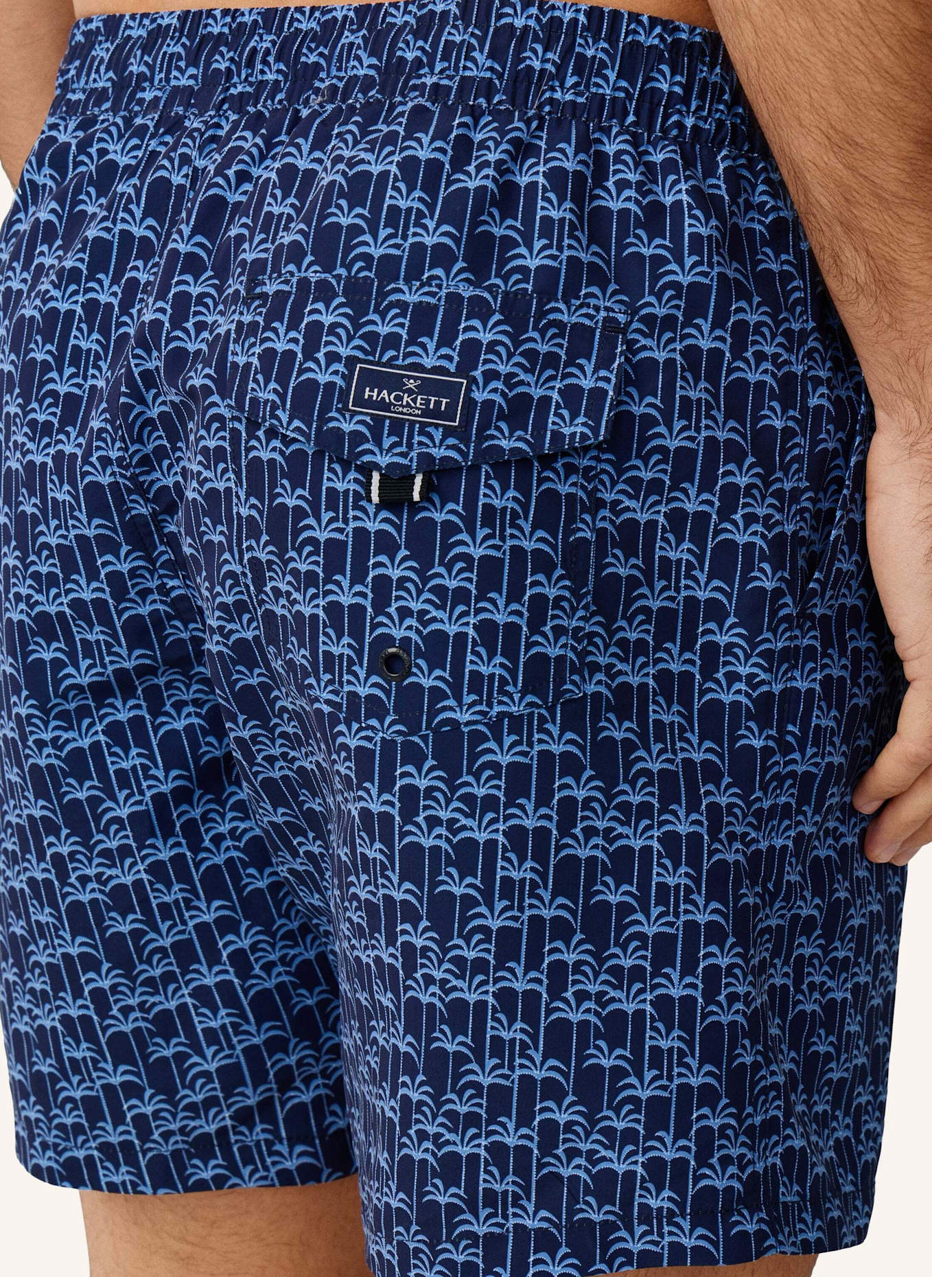 HACKETT LONDON Badeshorts PALMS: BLAU