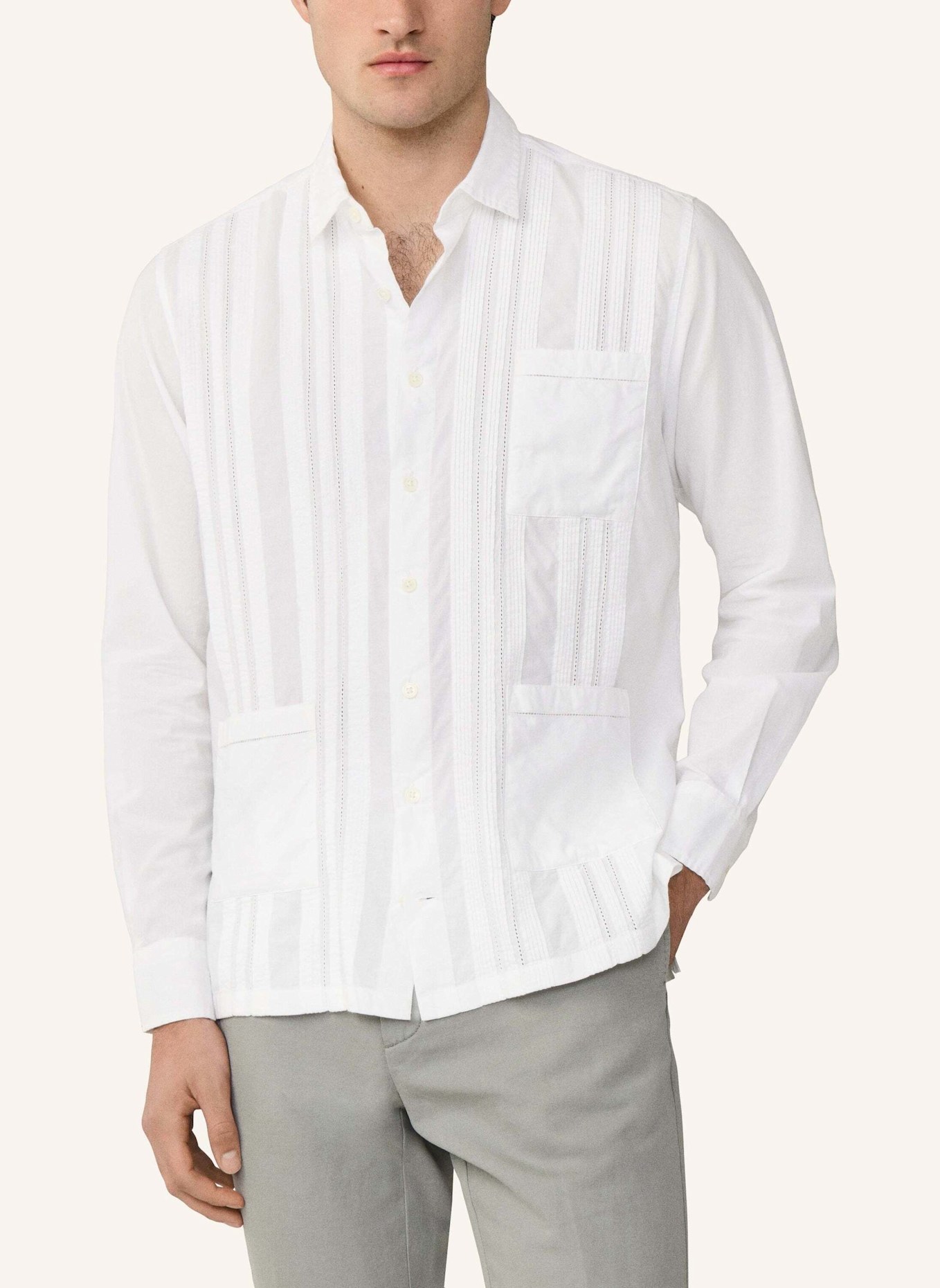 HACKETT LONDON Freizeithemd POPLIN CRUISE LS: WEISS