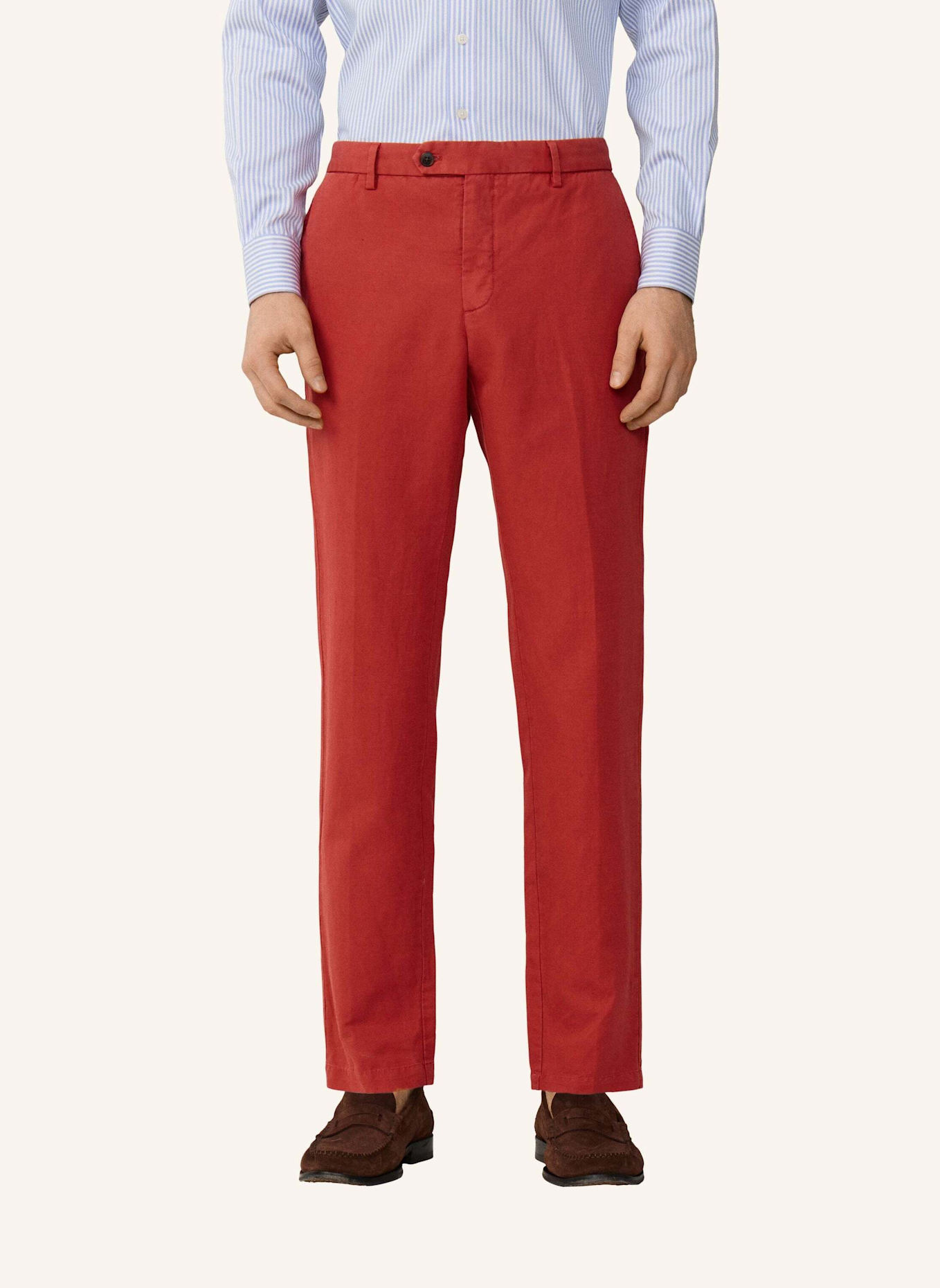 HACKETT LONDON Chino COTTON LINEN CHINO: ROT