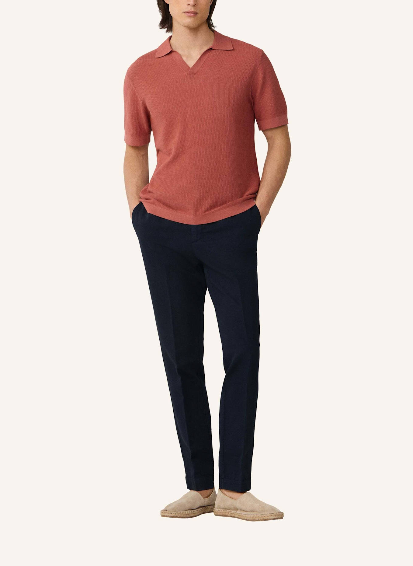 HACKETT LONDON Chino COTTON LINEN CHINO: BLAU