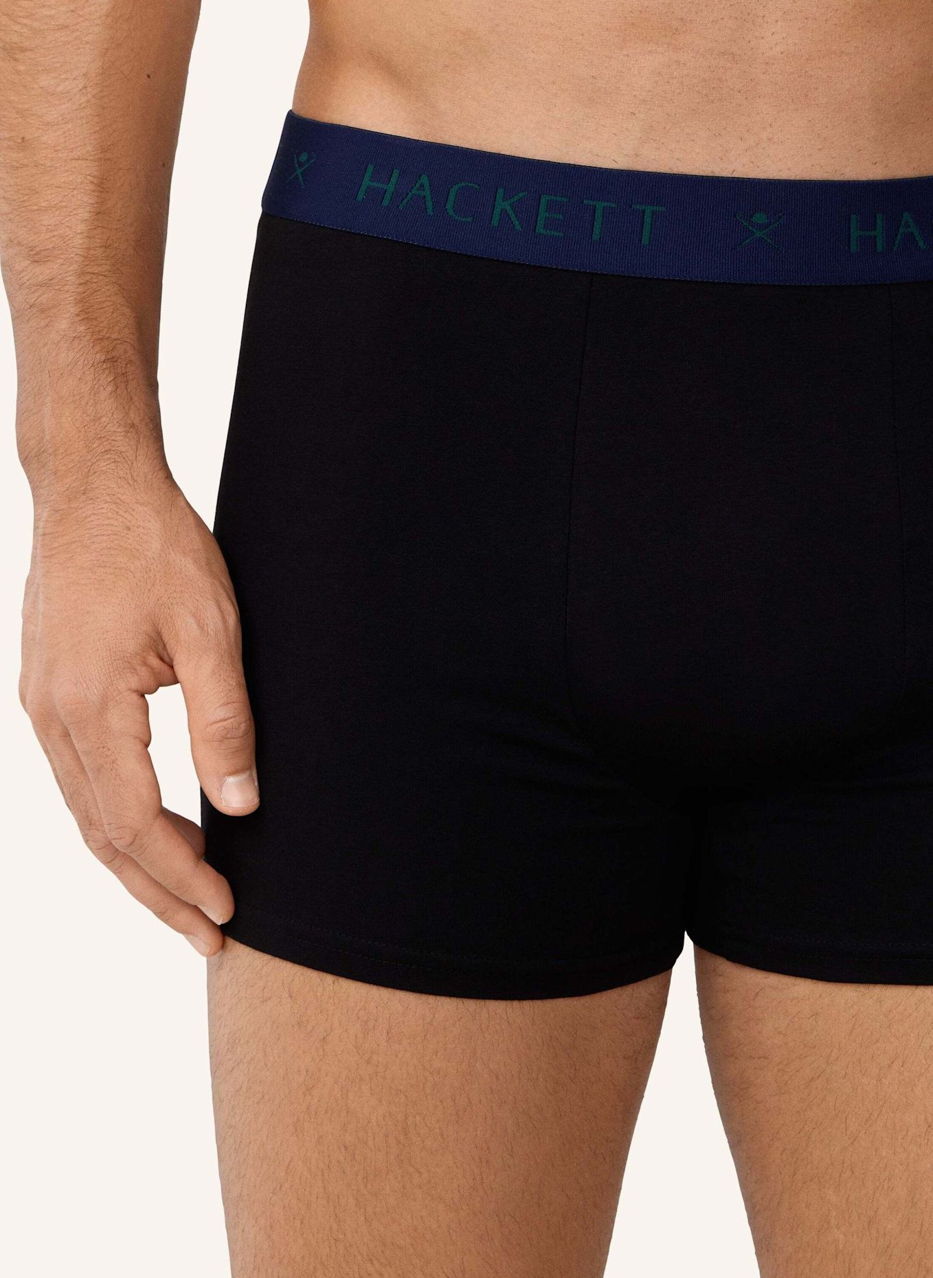 HACKETT LONDON Boxershort SOLID TK 3P: SCHWARZ