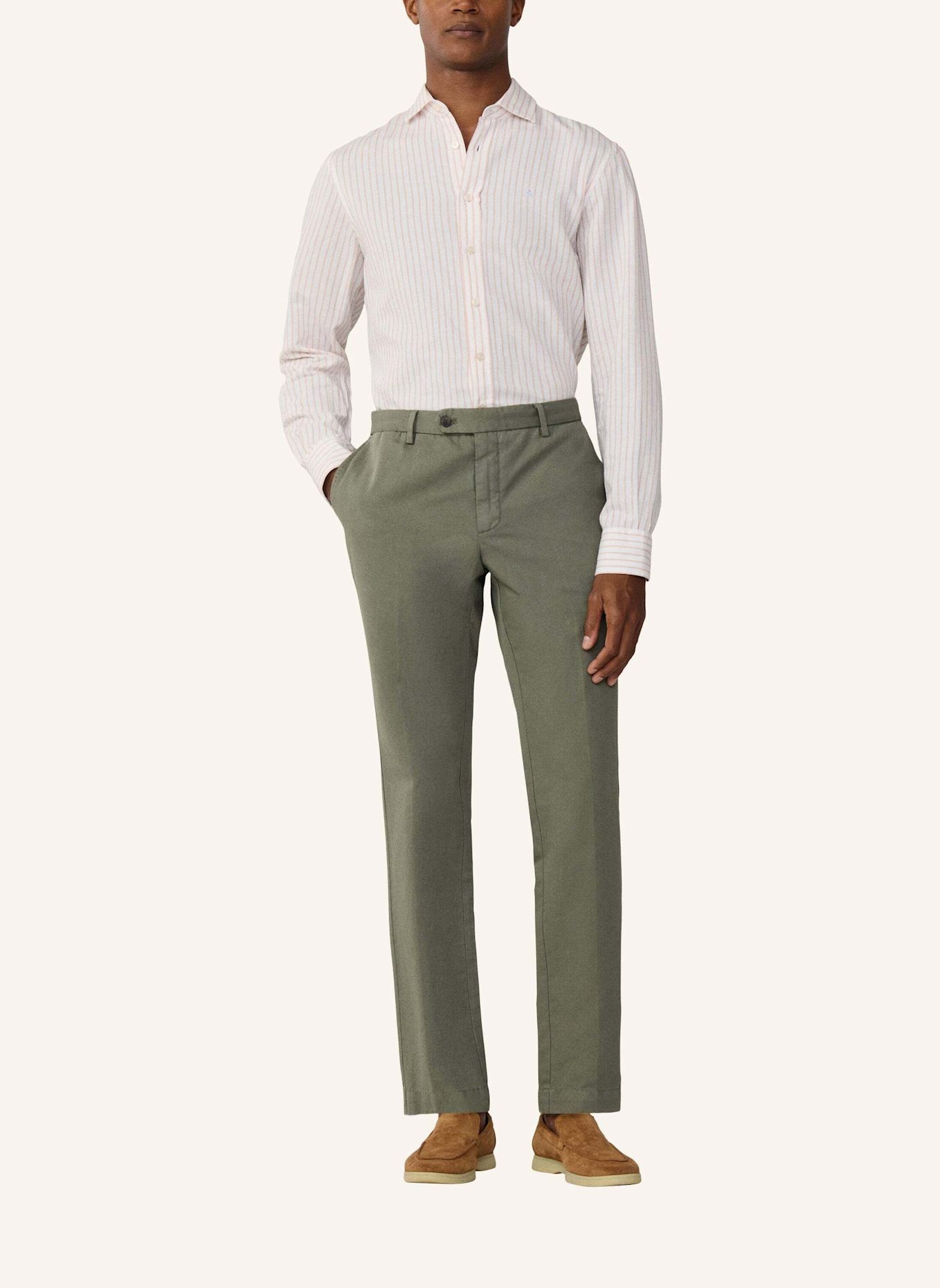 HACKETT LONDON Chino COTTON LINEN CHINO: GRÜN