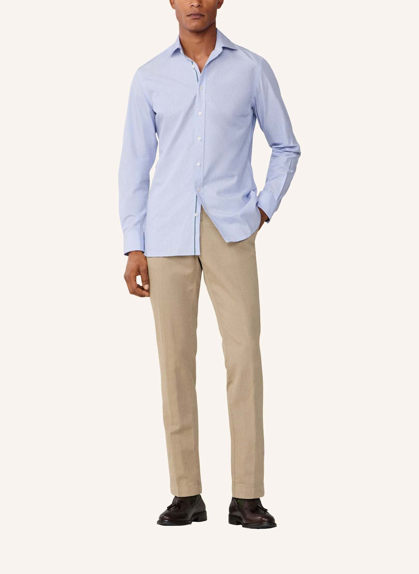 HACKETT LONDON Chino COTTON LINEN CHINO: BEIGE