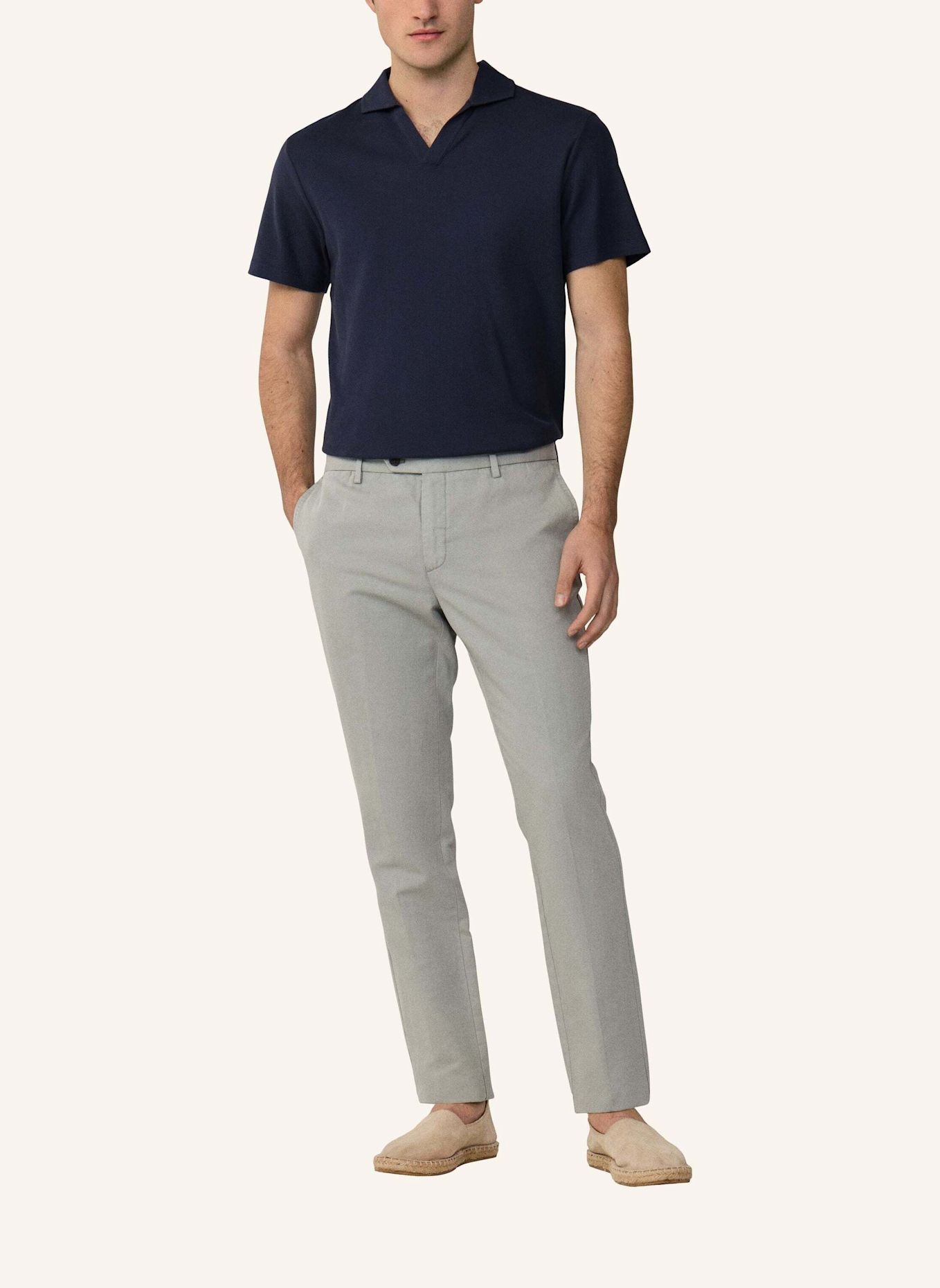 HACKETT LONDON Chino COTTON LINEN CHINO: GRAU