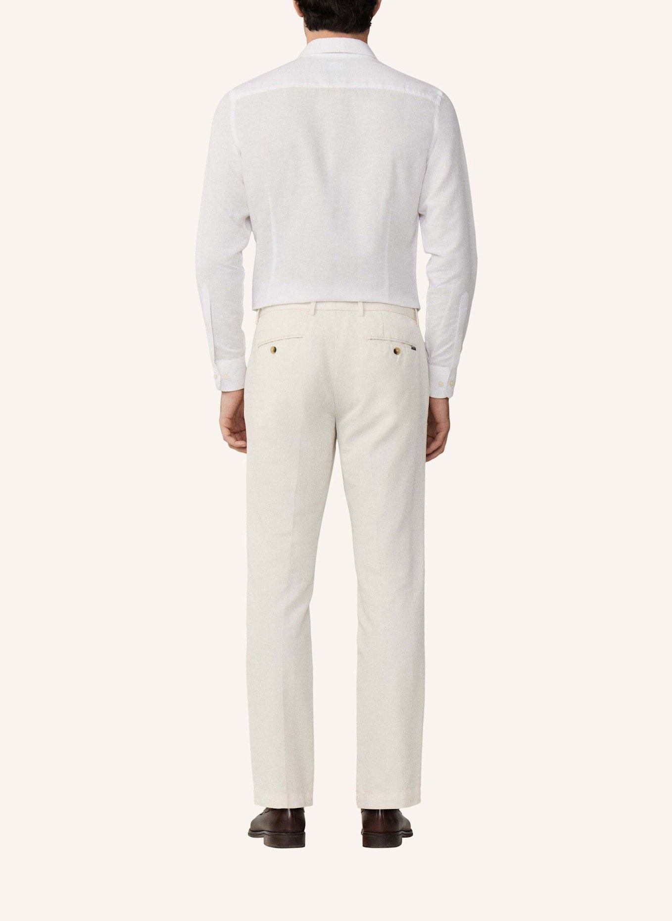 HACKETT LONDON Chino COTTON LINEN CHINO: CREME