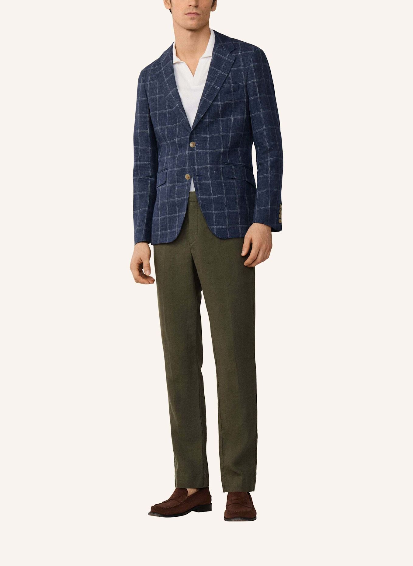 HACKETT LONDON Sakko LINEN COT FANCY WPANE: BLAU