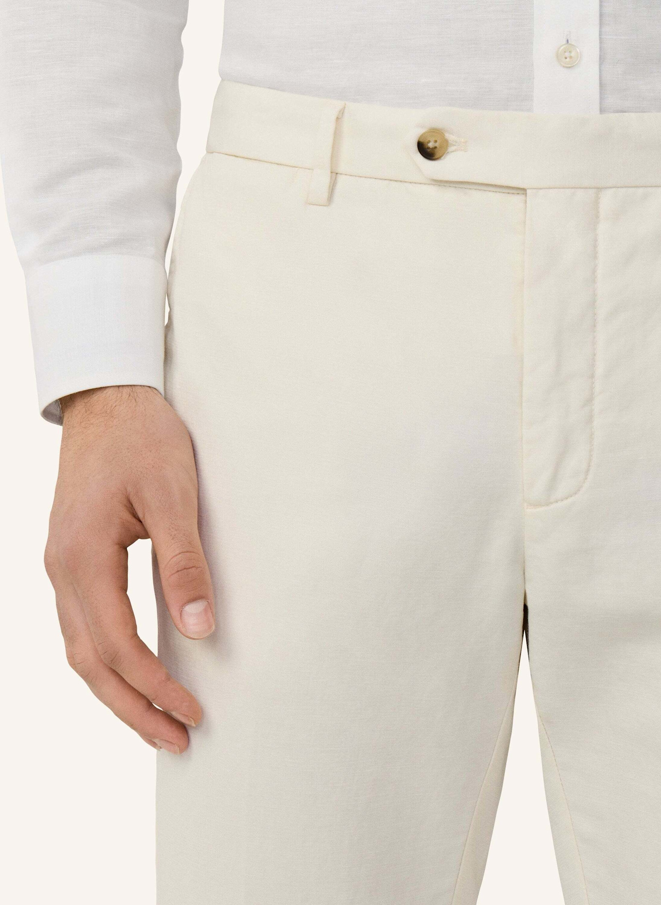 HACKETT LONDON Chino COTTON LINEN CHINO: CREME