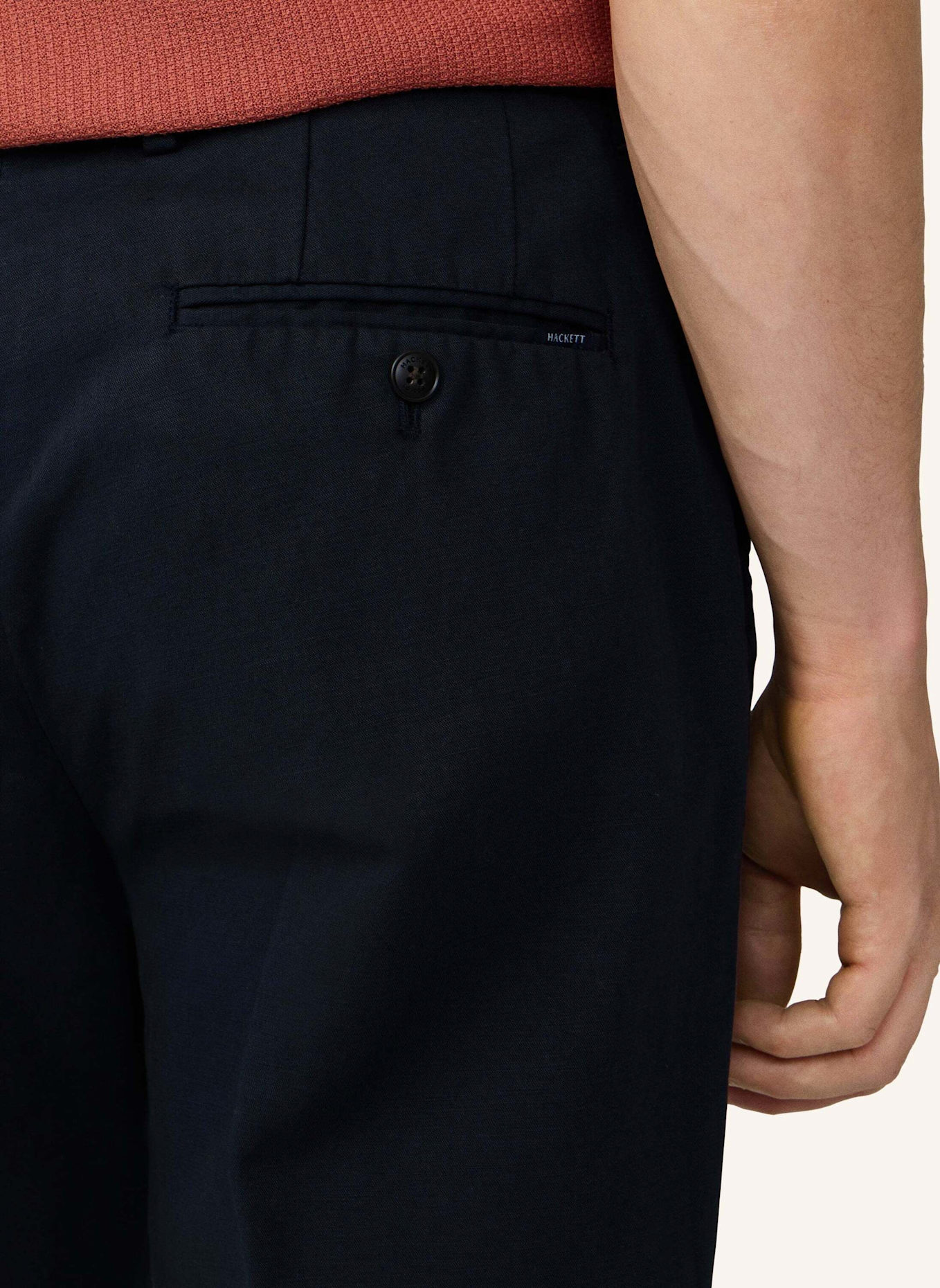 HACKETT LONDON Chino COTTON LINEN CHINO: BLAU