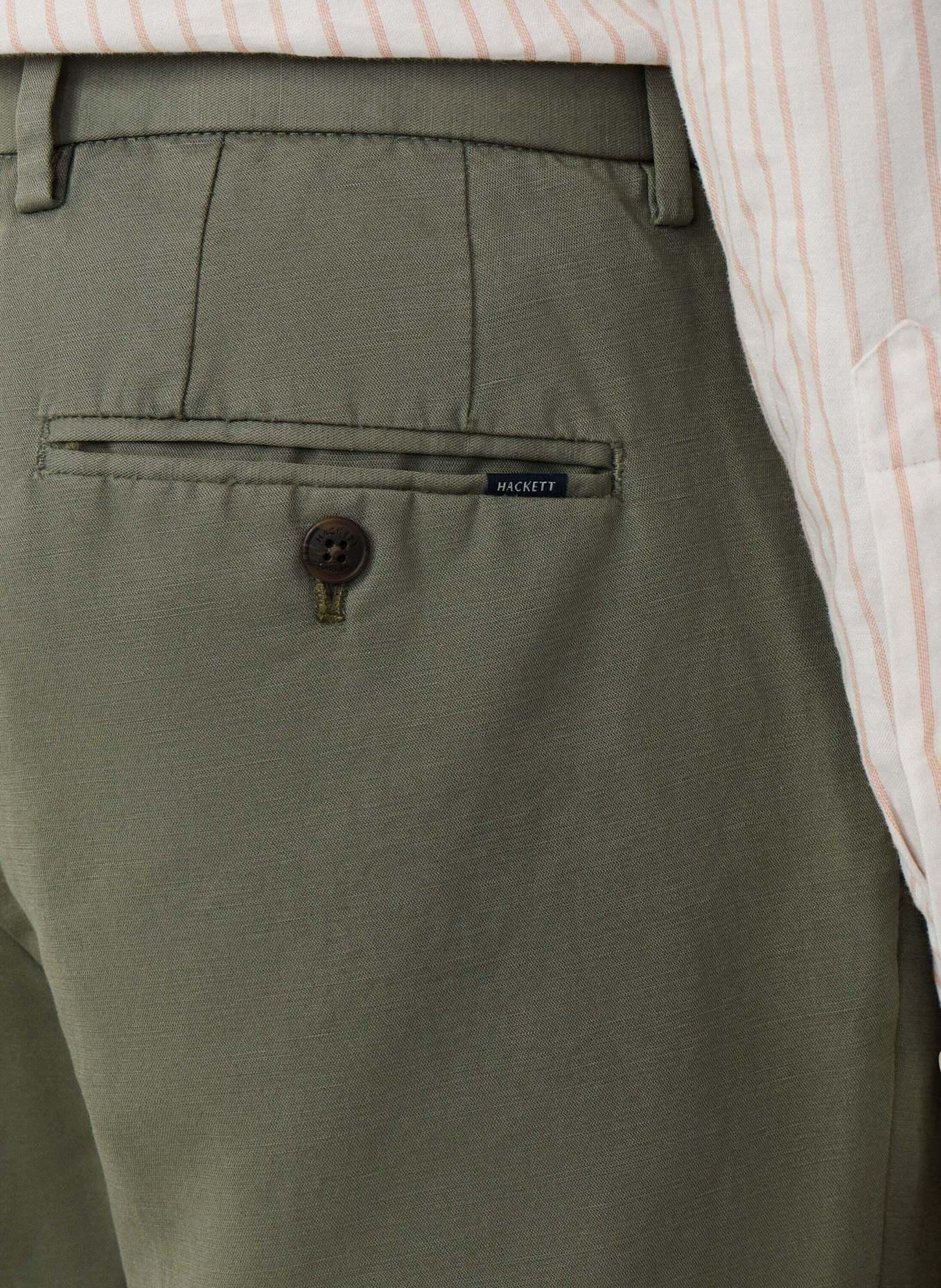 HACKETT LONDON Chino COTTON LINEN CHINO: GRÜN