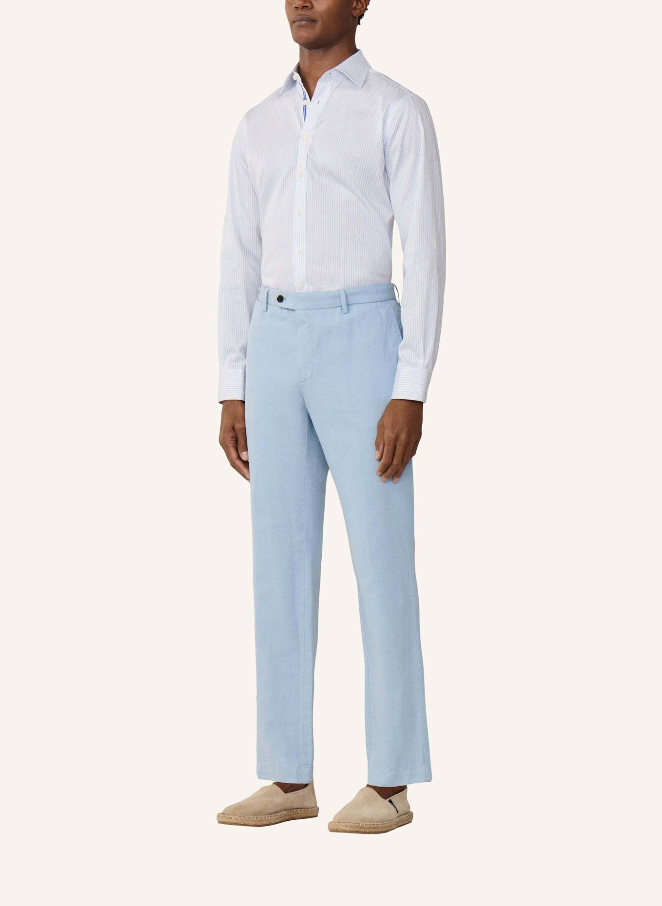 HACKETT LONDON Chino COTTON LINEN CHINO: BLAU